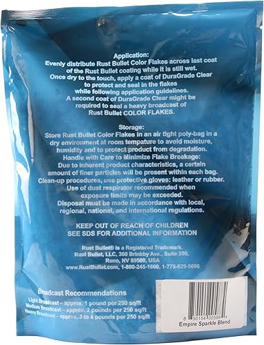 Miniatura 3 de RUST BULLET Escamas decorativas de color - Empire Sparkle - Personaliza pisos de concreto con 1 libra de chips de vinilo duraderos y resistentes a