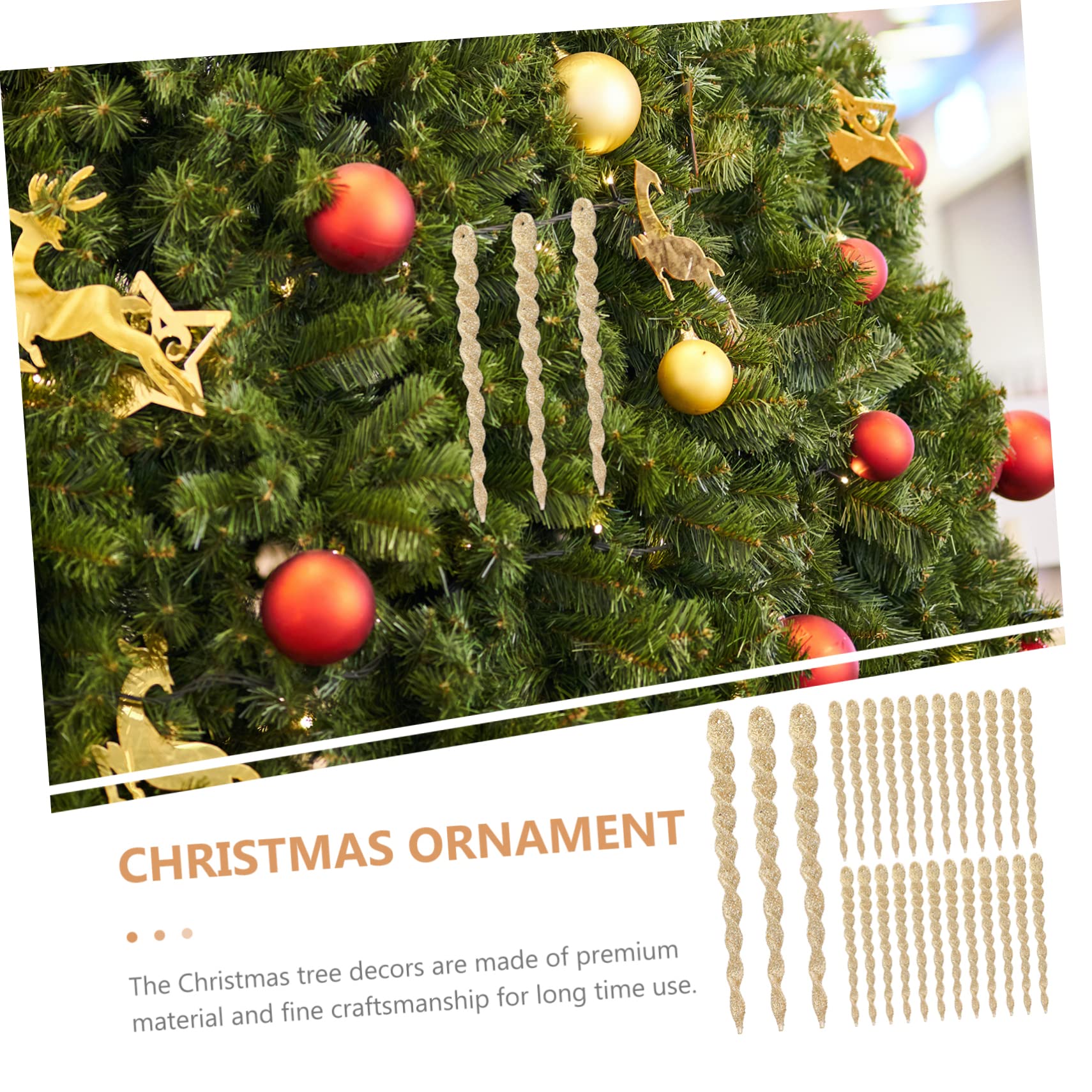 TOPBATHY 120 STK Zwiebel- - -Schnee-Nadel Weihnachtsbaum-eiszapfen-anhänger Christbaumschmuck Weihnachts-eiszapfen Ornament Eiszapfen-Ornamente Weihnachtsbaumschmuck Plastik
