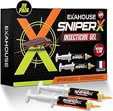 Exahouse Gel Insecticide Anti Cafards 2 seringues (2x10g) - Produit Eradicateur Cafards Puissant - Seringue Gel Insecticide Sniper, Produit pour Blattes