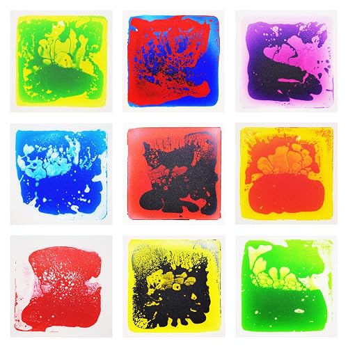 Sensory Liquid Floor Tiles for Kids, Non-Slip Activity Play Mats,