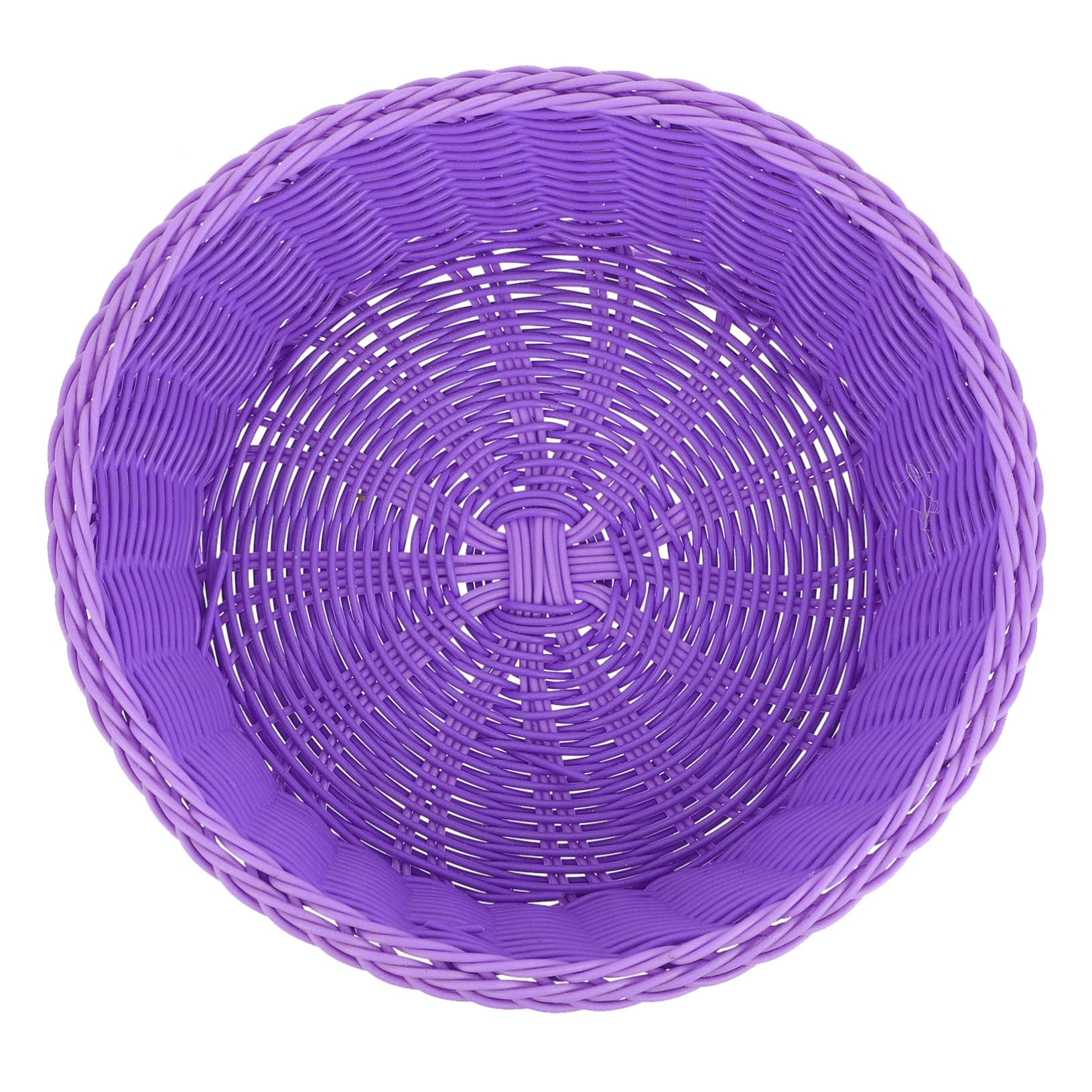 Cabilock 1Pc Imitated Rattan Woven Plastic Basket for Home Storage Decorative Kitchen Organizer for Fruits Bread and Snacks Sturdy Container for Bakery Office and Shopping Mall Use