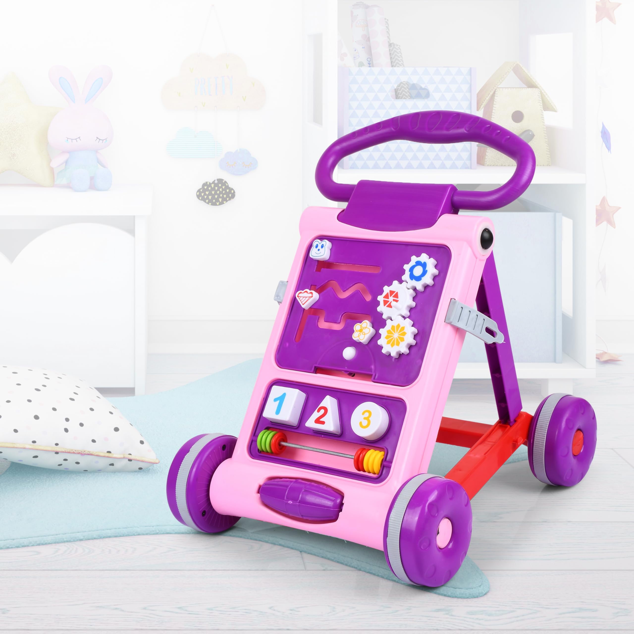 Goyal's Baby Activity Walker - Toddler Learning Toys Push Walker for 6 Months -15 Months (Pink) 4