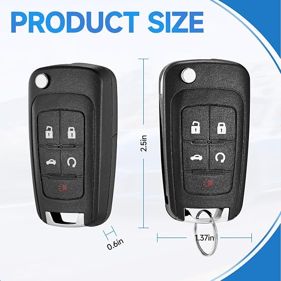 Flip Keyless Entry Key Fob Replacement Fits for Chevy Equinox Camaro 2010-2019 Malibu 2014-2016 Impala 2014-2019 Sonic 2012-2017 Cruze 2011-2016 GMC Terrain 2010-2019 Car Remote OHT01060512 315 Mhz