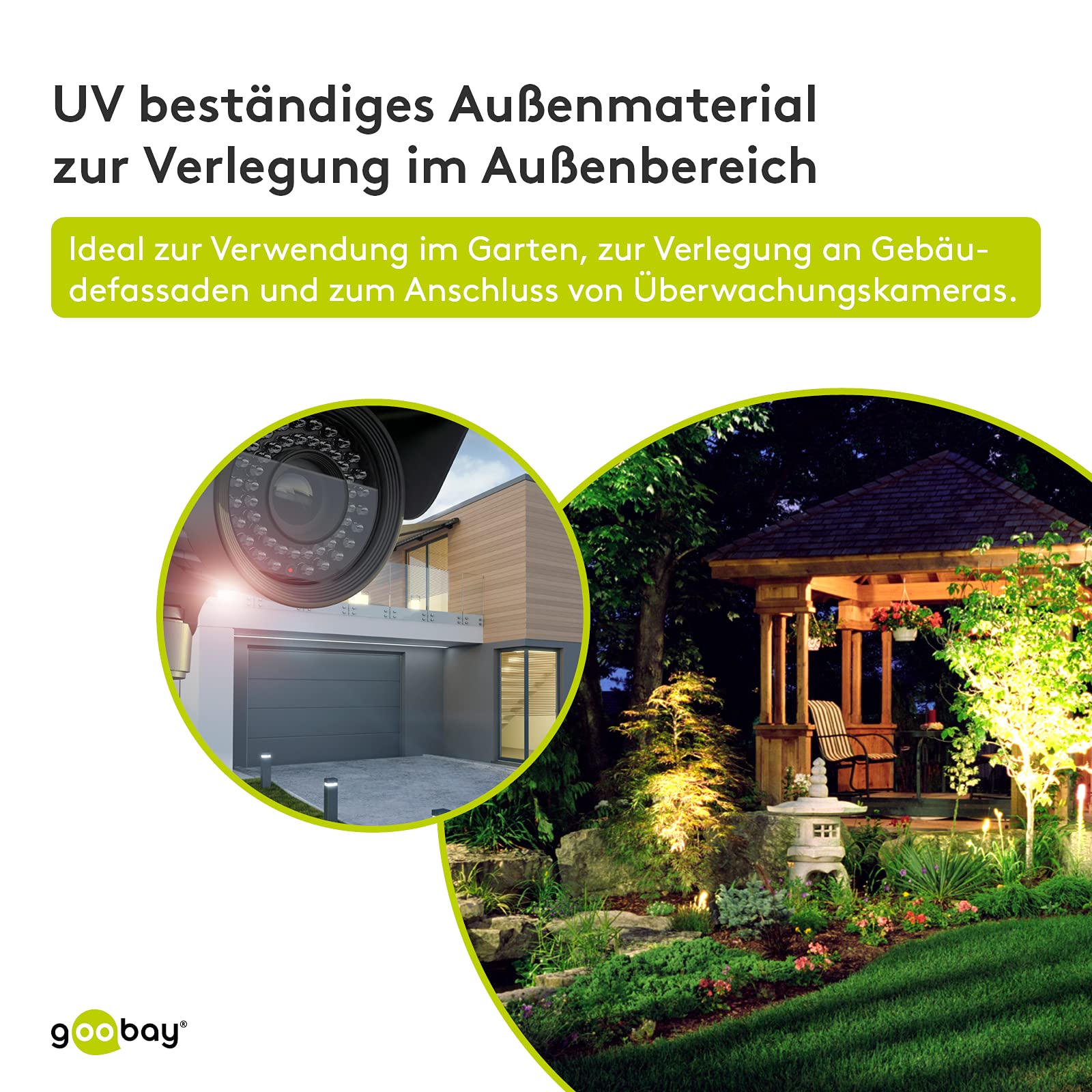 goobay Outdoor Netzwerkkabel CAT 6, 100m, S/FTP PiMF geschirmt, wetterfest & UV-beständig, als Verlegekabel für Außenbereich, auf Spule - 57197