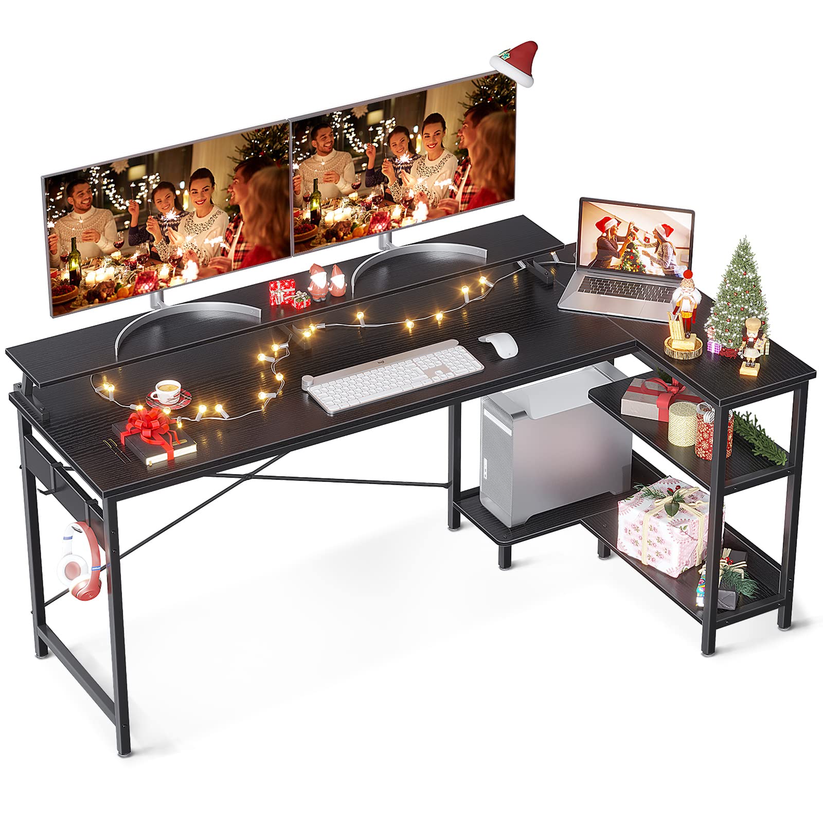 Buy ODK Small L Shaped Desk, 66 inch Corner Desk with Reversible