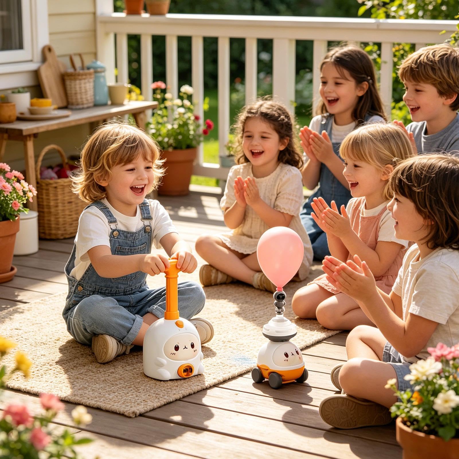 Voiture à Ballon Avec Pompe Manuelle + 3 Ballons – Jouet éducatif Propulsion – Dès 3 Ans