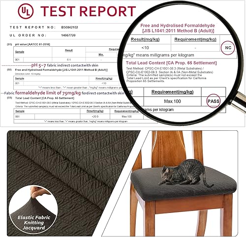 Miniatura 4 de BUYUE - Funda de tela antideslizante para silla de comedor, lavable, protector de funda elástica con motivo geométrico para silla tapizada