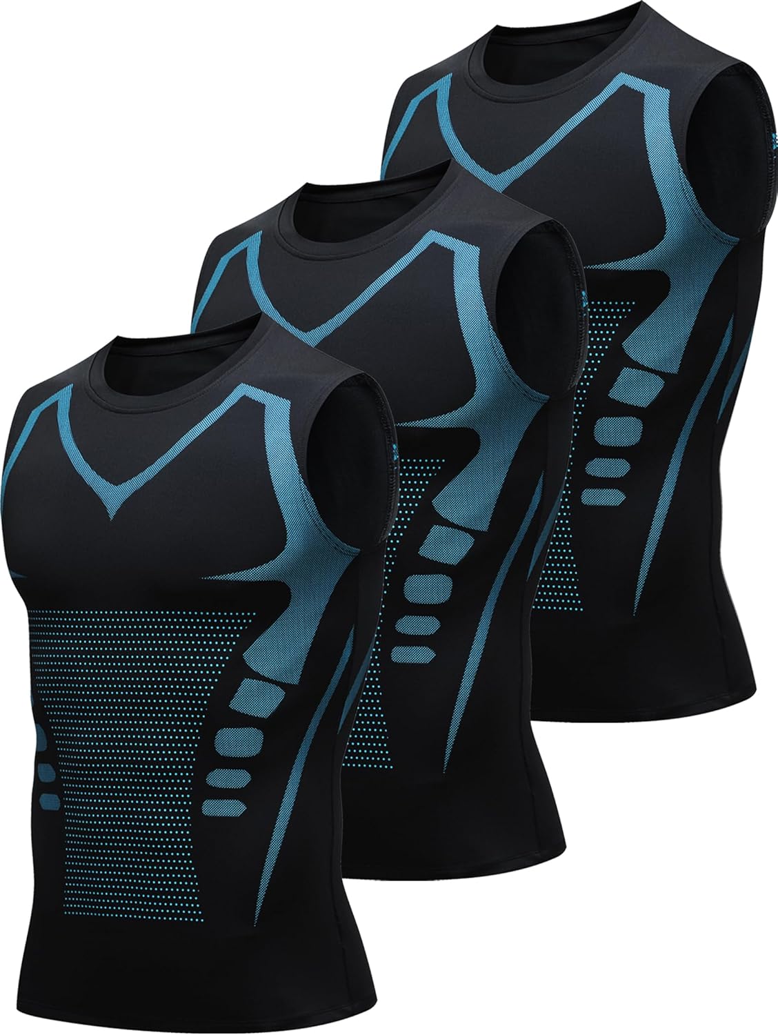 Mens Tank Tops,Sport Running Dry Fit Gym Shirt, Wicking Athletic Mesh Breathable Muscle Tee Workout Sleeveless Shirts Black 3pack 3X-Large