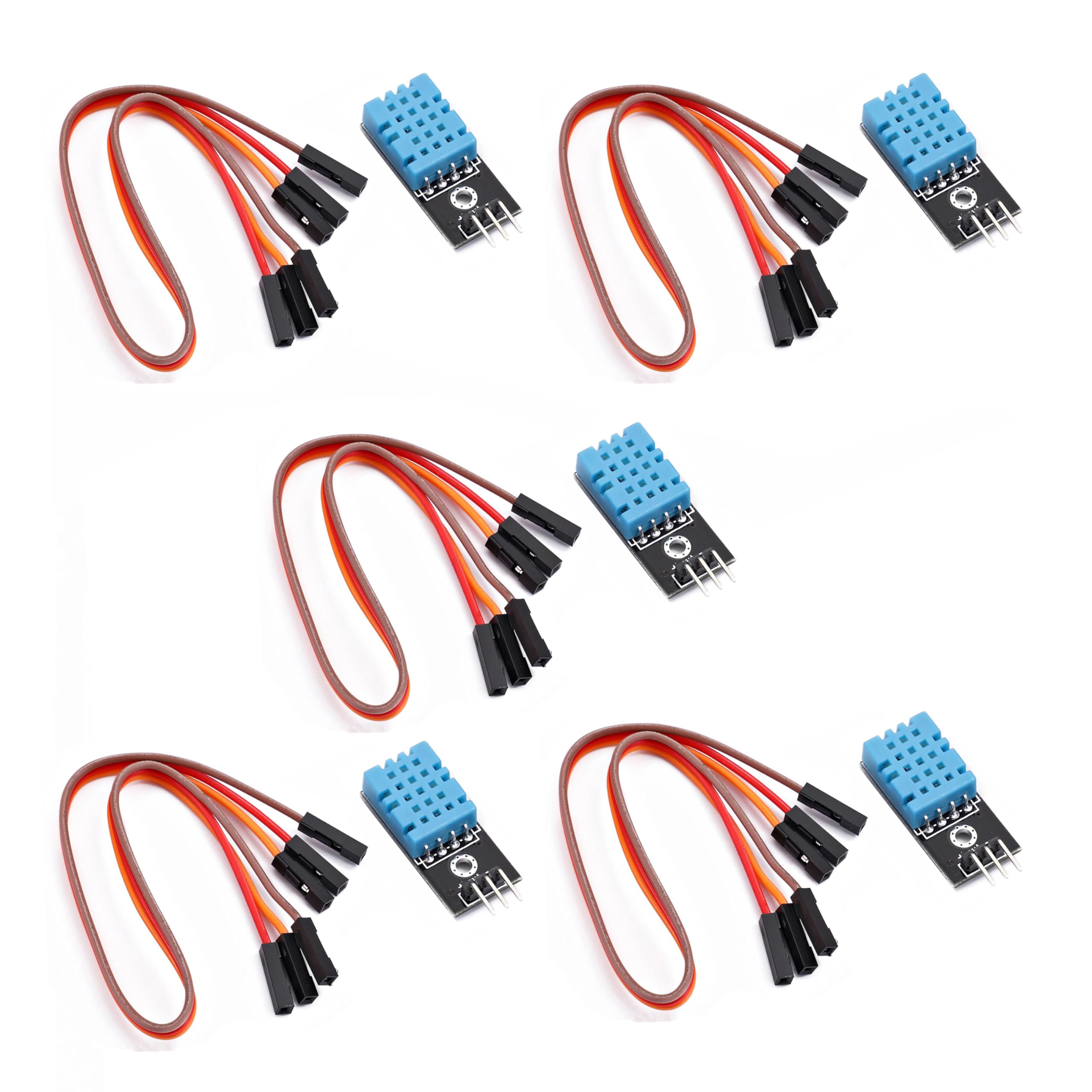 Teyleten Robot DHT11 Digital Temperature and Humidity Sensor Module for Arduino Raspberry 5pcs