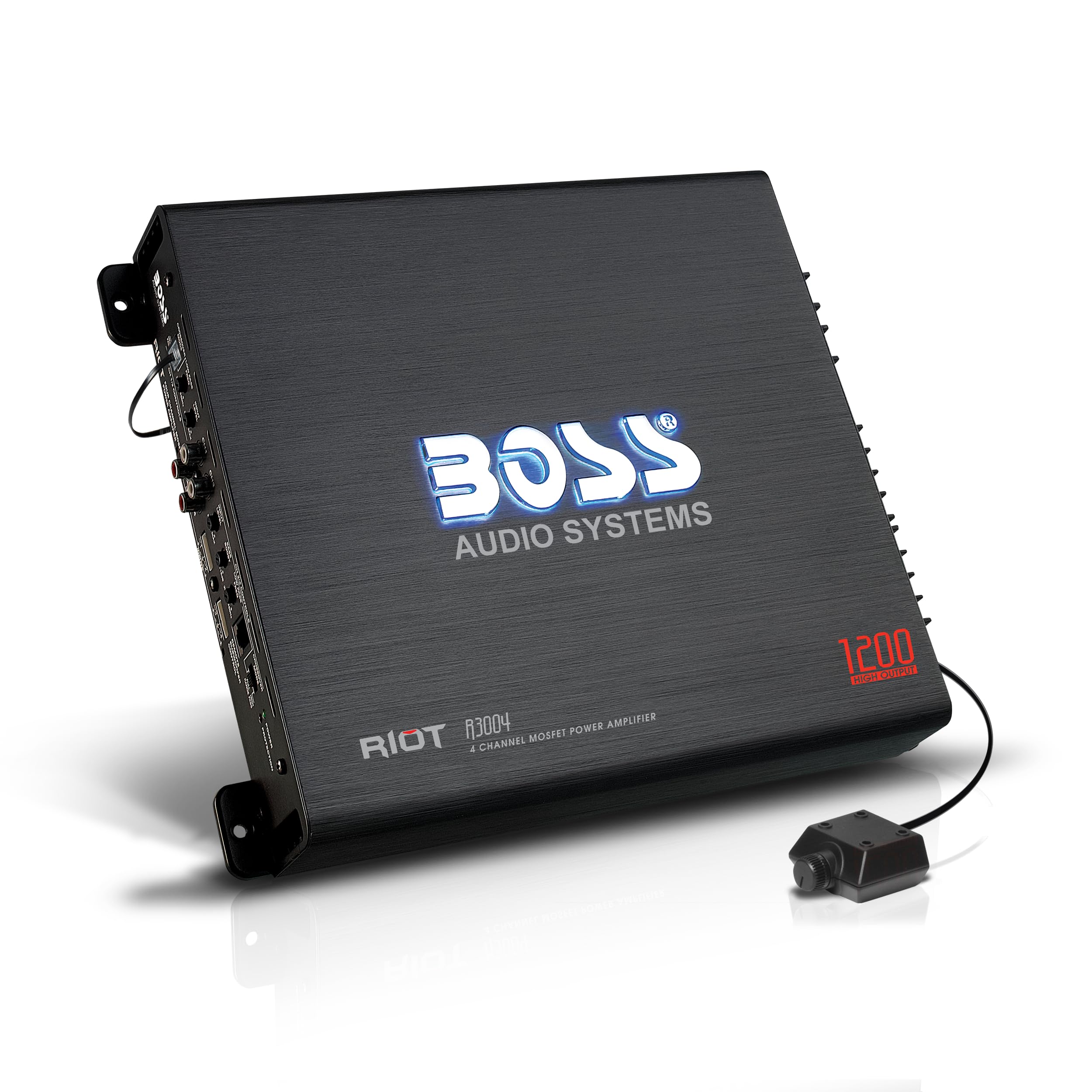 R3004 4 Channel Car Amplifier - 1200 Watts, 2/4 Ohm Stable, Class A/B, Full Range, Bridgeable, MOSFET Power Supply, Remote Subwoofer Control