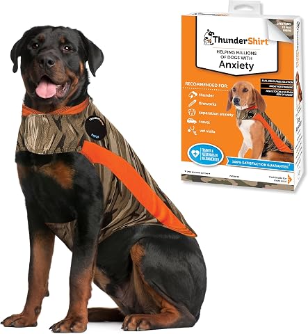 Thundershirt Polo Dog Anxiety Jacket | Vet Recommended Calming Solution Vest for Fireworks, Thunder, Travel, & Separation | Kamuflaj, XXL