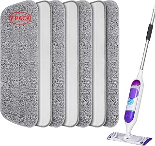 Microfiber Spray Mops Refill Mop Replacement Mop Pads Compatible with Swiffer PowerMop - MEXERRIS Wet Mop Heads Cleaning Pads Floor Mop Pads Fit for All Spray Mops & Velcro Design Mops,7 Pcs/Set Grey