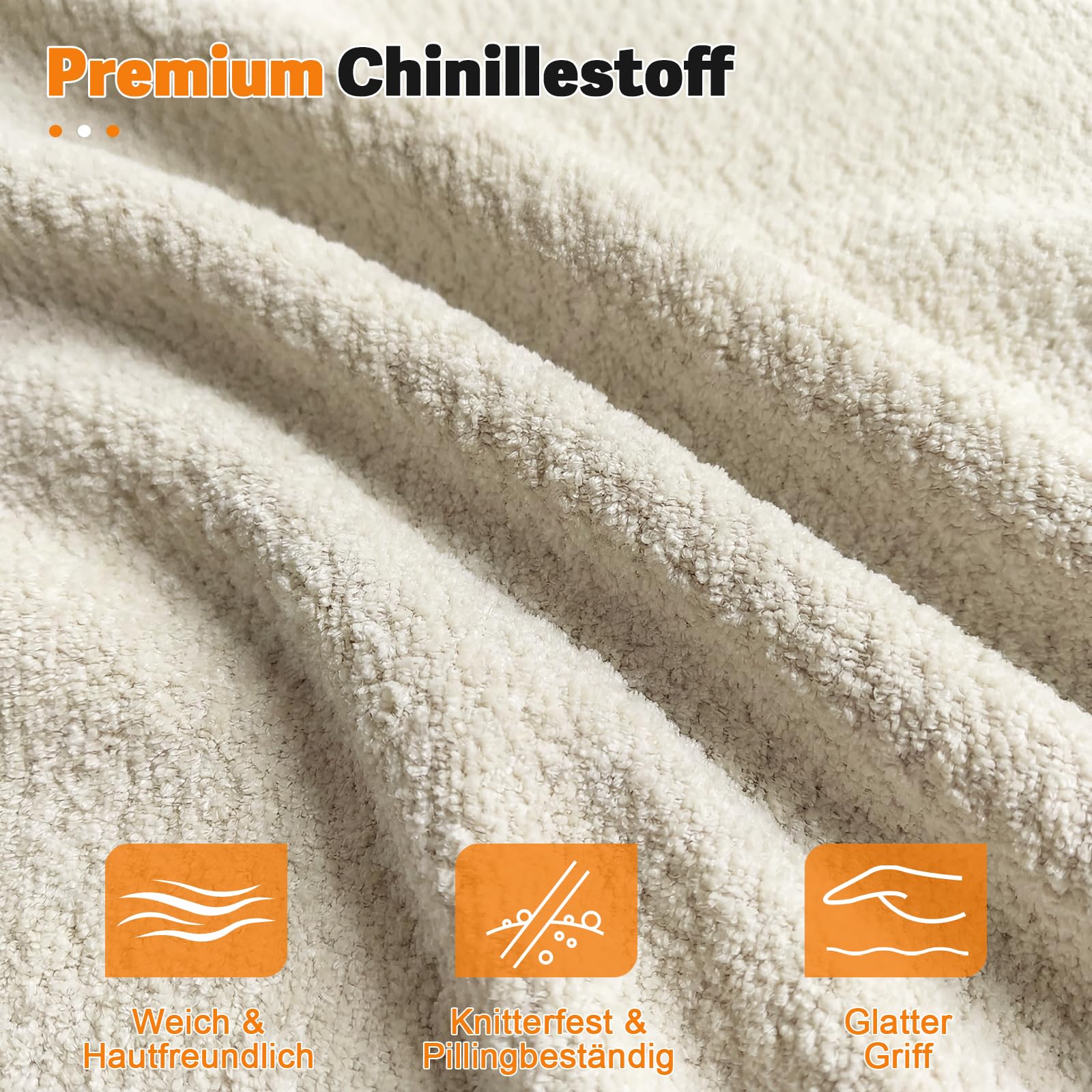 Devoko Sofa mit Schlaffunktion 190 x 157 Ausziehbares Schlafsofa mit Bettkasten Kleine 2 Sitzer Chenille Couch Klappsofa Schlafcouch mit Stauraum für Wohnung und Wohnzimmer, Beige