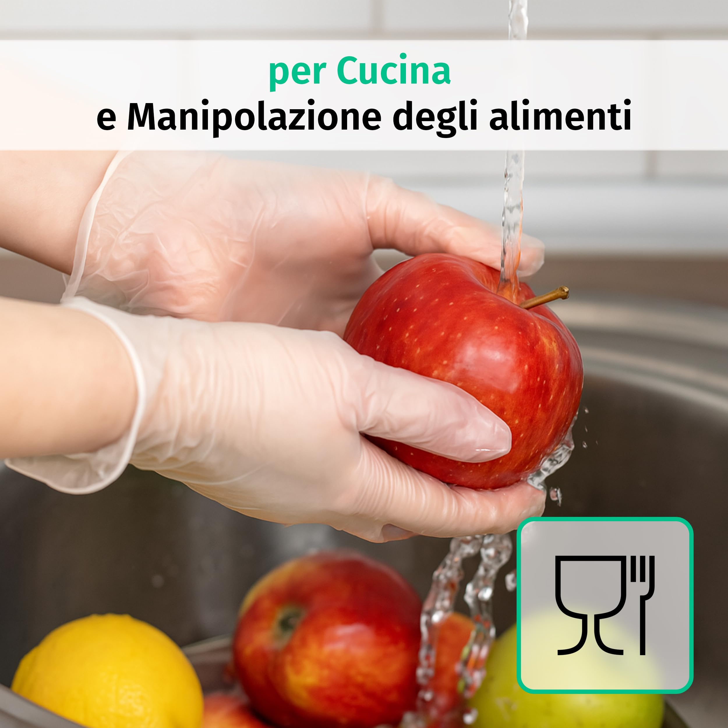 SF Guanti in Vinile Trasparenti, Taglia XL – 1000 Pezzi (10x100), Monouso, Senza Polvere e Lattice Free, da Esame per Pulizia, Cucina e Uso Quotidiano