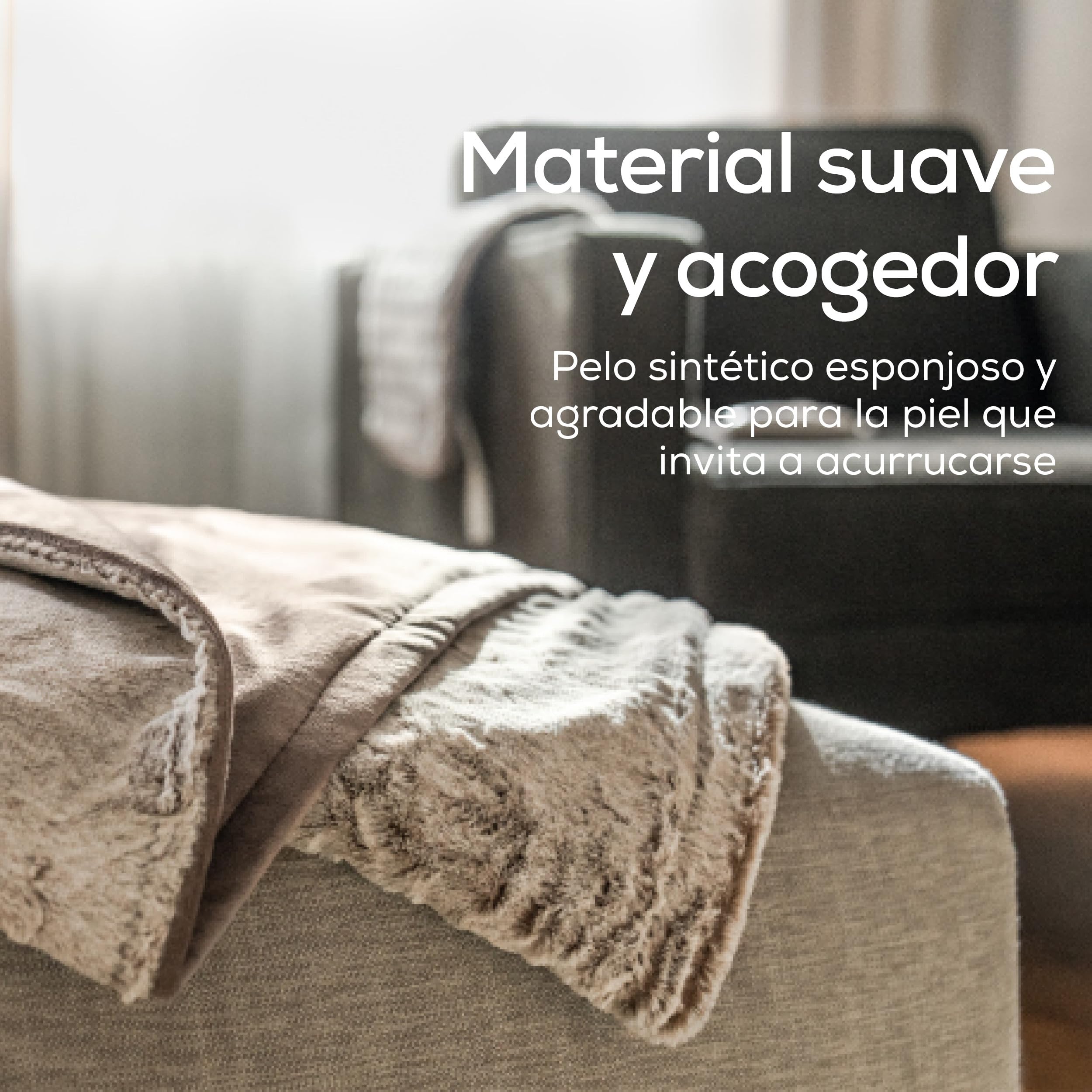 Beurer HD 75 Nordic manta eléctrica, manta térmica suave con aspecto de piel sintética, 6 niveles de temperatura, lavable a máquina (30 °C), desconexión automática. Color beige/marrón, 180×130 cm