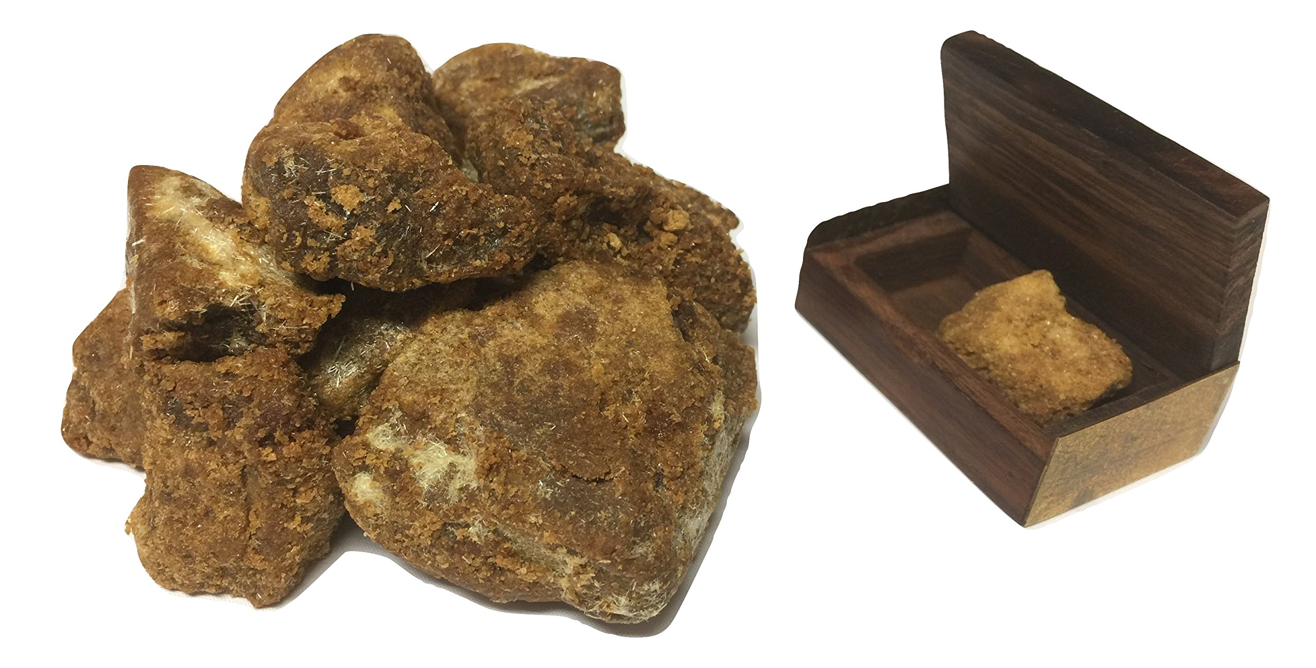 Premium Semi Dark Amber Resin 3-25 Grams with Wooden Box Relaxation Meditation Therapy Rejuvenation (3 Grams)