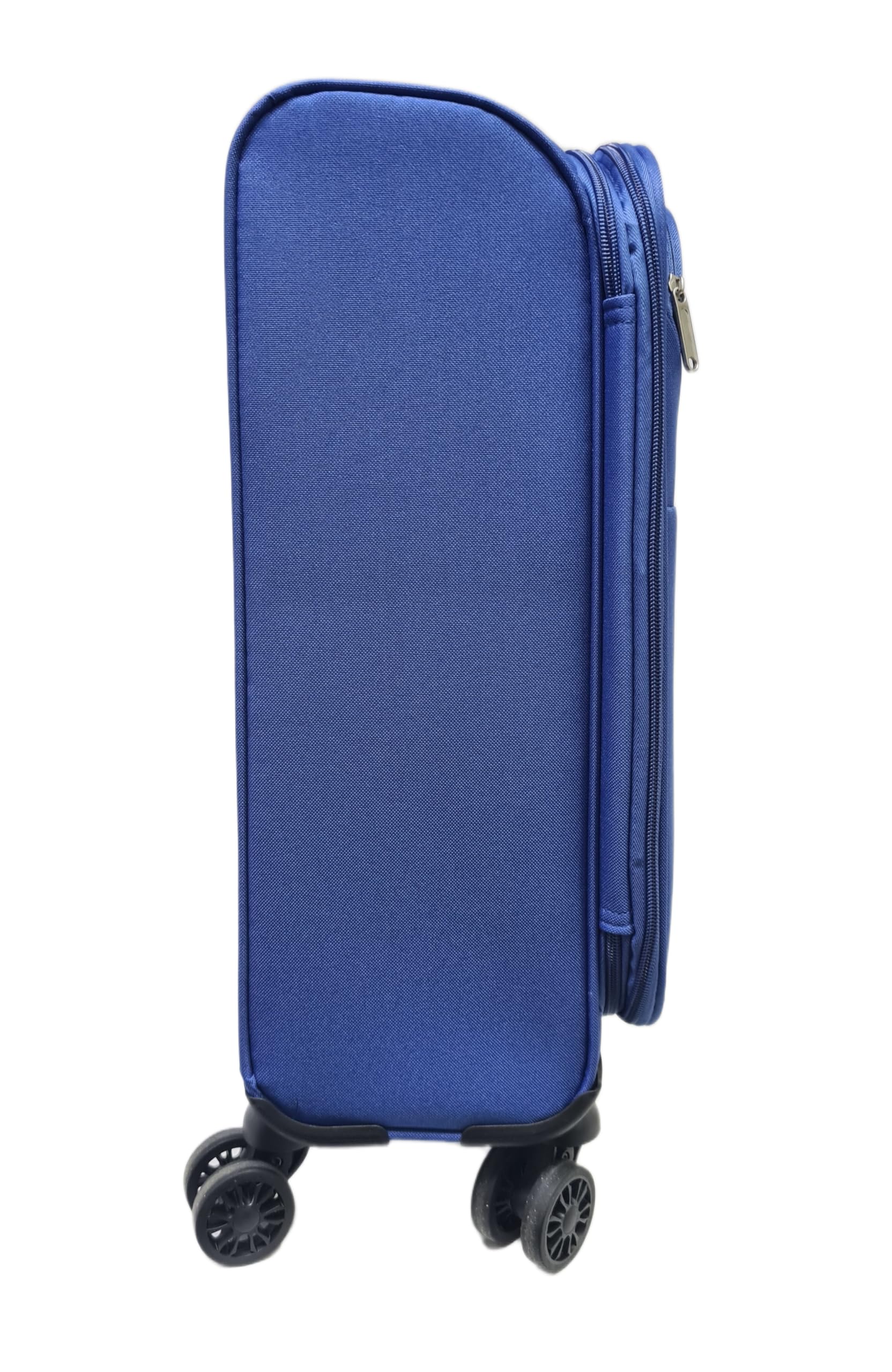 COVERI COLLECTION Trolley Morbido, bagaglio a mano 55x38x20 4 ruote, Chiusura Combinazione,Misure Ideali, Perfette per Ryanair, Air Italy, easyJet, Lufthansa ESPANDIBILE !!! (BLU NAVY)