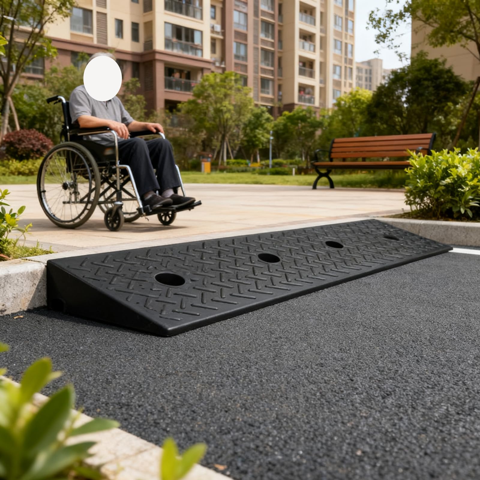 Rampa de bordillo antideslizante, rampa de umbral portátil para puertas, escaleras y automóviles, almohadilla multifuncional para sillas de ruedas y ayudas de movilidad