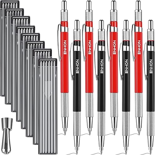 Lápices soldadores con repuestos redondos plateados juego de lápices de carpintero con sacapuntas integrado para soldador de ajuste construcción de