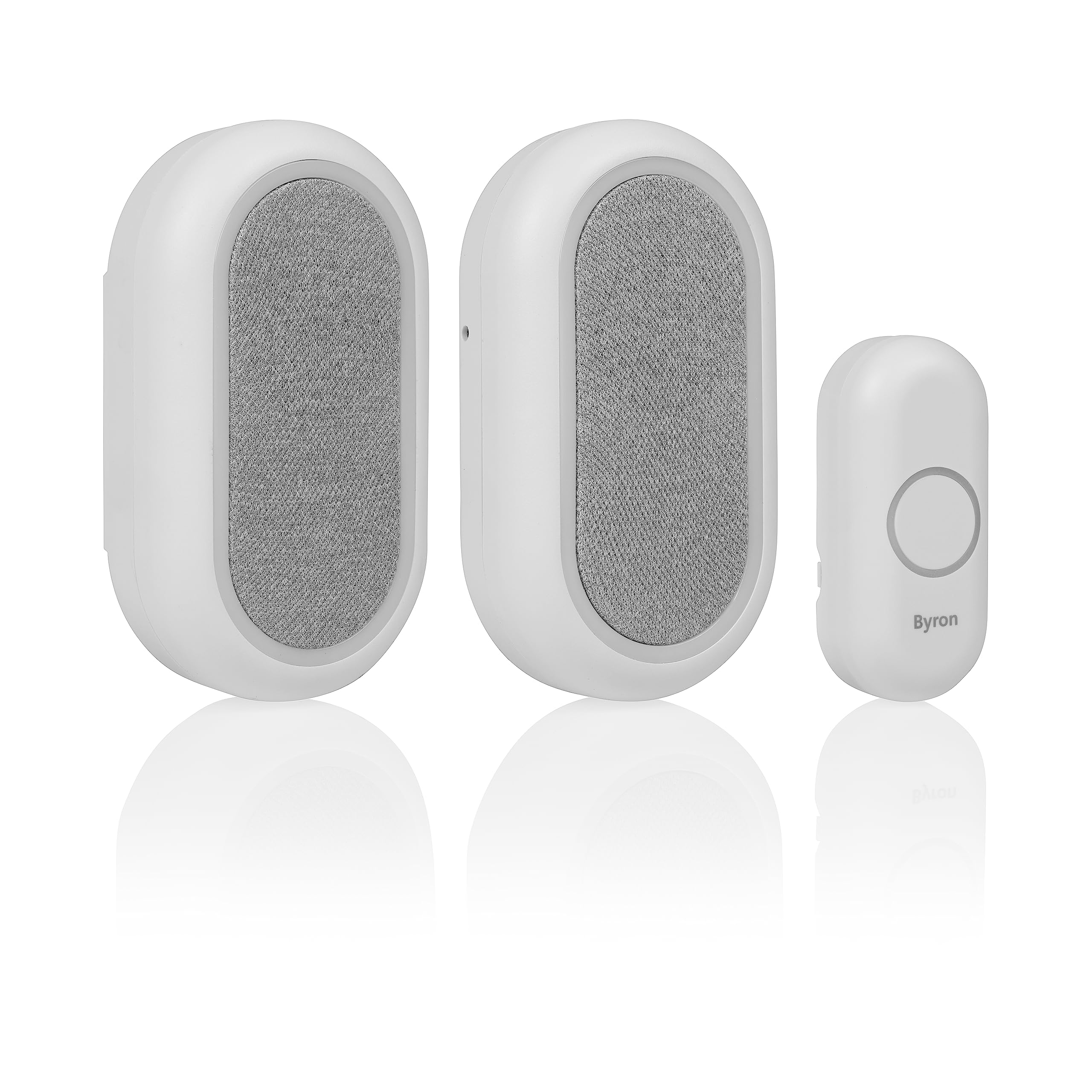 Byron White Wireless Doorbell Set – Multi-Colour Visual Alert – Mute Function – 200M Range – 16 Melodies – Portable – Dby-23564Bs