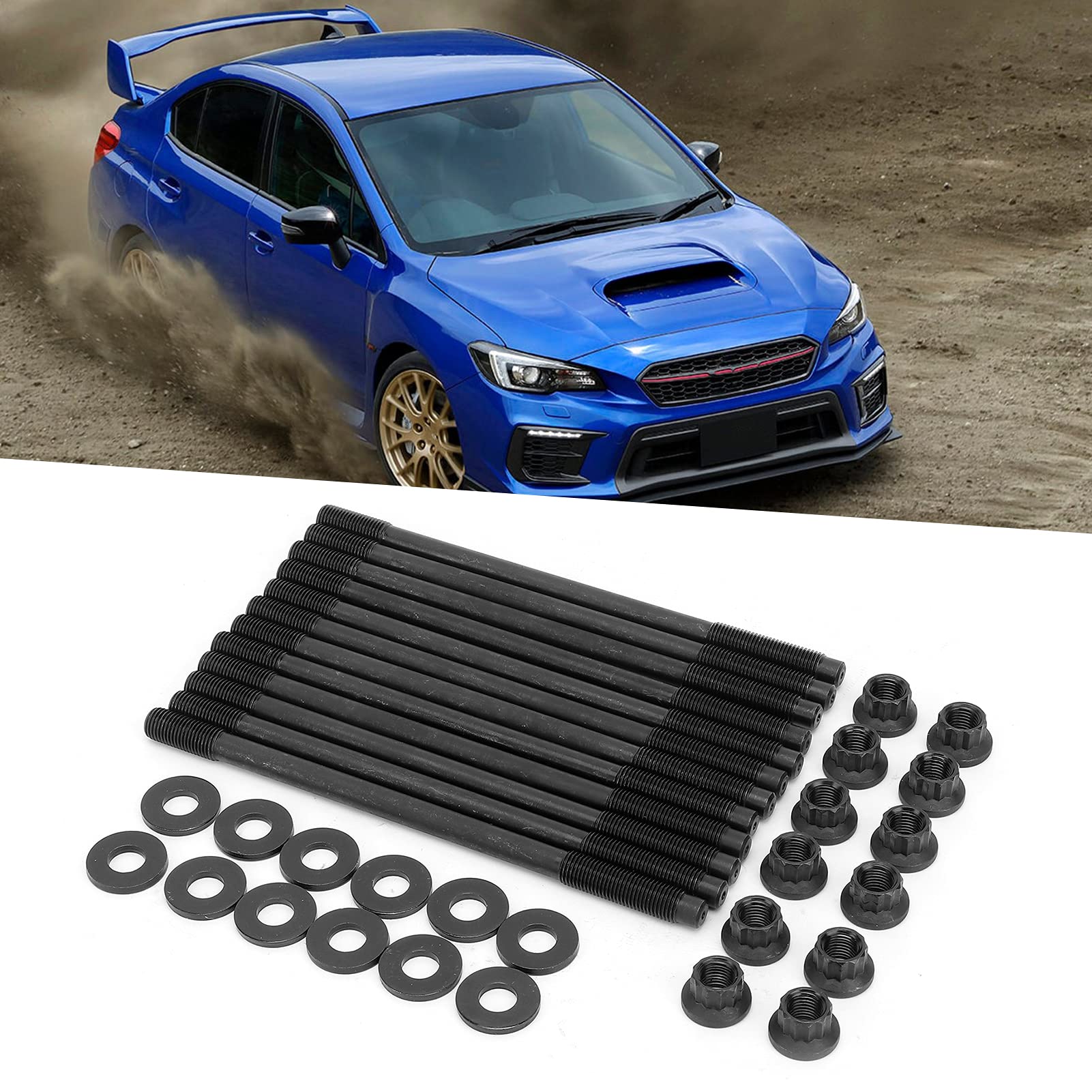 Auto Head Stud, 12-częściowy zestaw kołków z łbem śruby łatwy do usunięcia dla Wrx Ej2.0L i 2.5L Dohc do modyfikacji samochodu