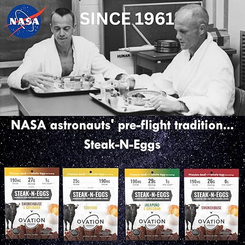 Miniatura 8 de Ovation Foods Steak-N-Eggs - Tiras de carne, cero azúcar, cecina alta en proteínas (0.92 oz de proteína premium), sin gluten, KETO, 190 mg de
