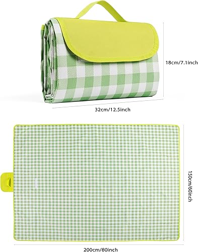 Miniatura 3 de Manta de pícnic, alfombra plegable impermeable de arena, 60 x 80 pulgadas, manta de picnic extra grande para playa, camping, senderismo, viajes, al