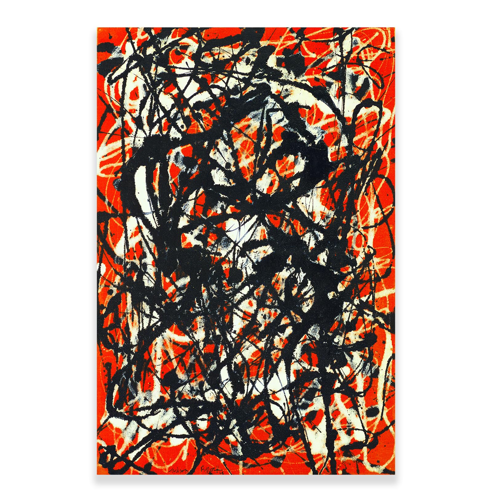 Jackson Pollock Canvas Wall Art Poster - Free Form - Abstract Prints Geometric Line Pattern German Expressionism Paintings Wall Decor Unframed (12x18in/30x45cm)