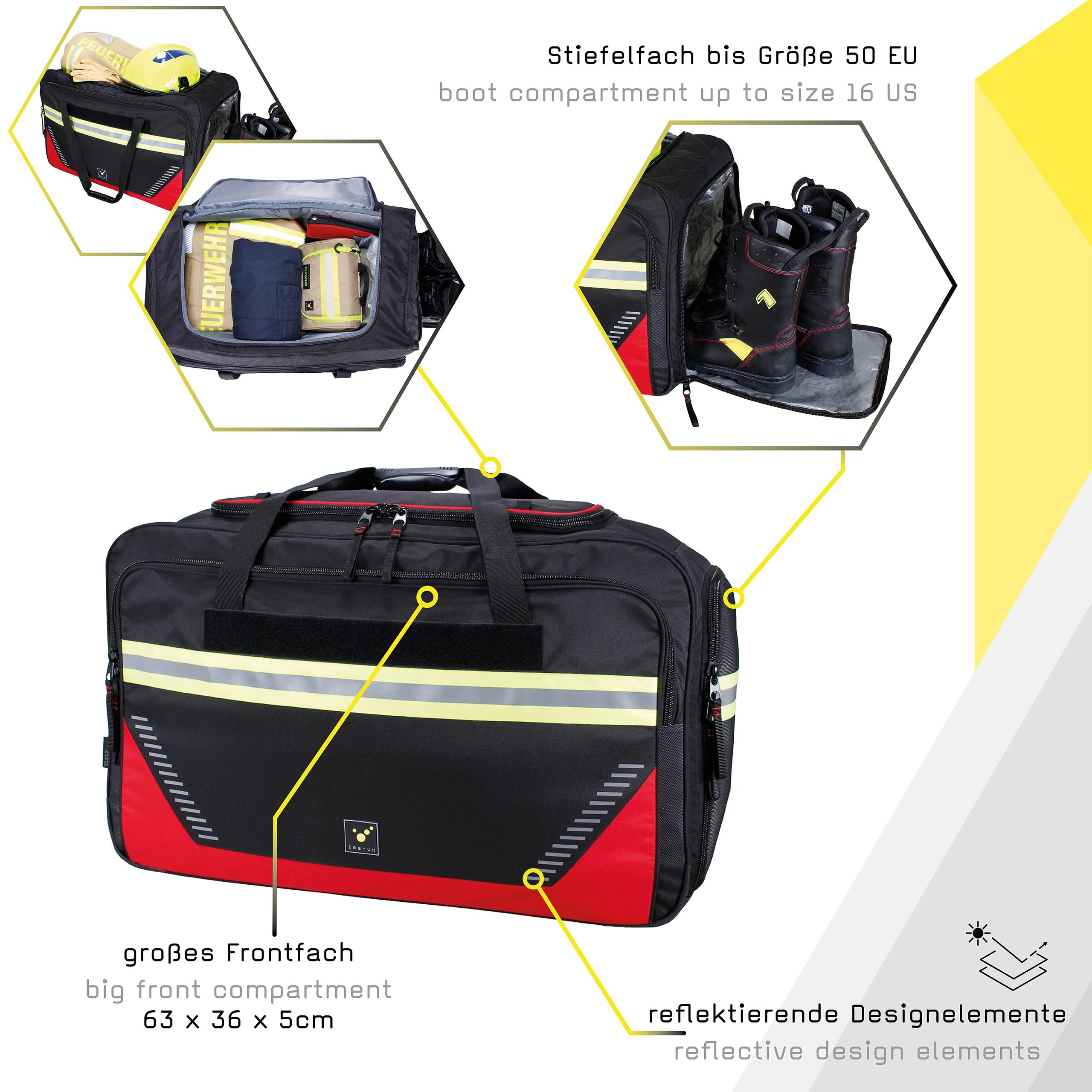 tee-uu RAGBAG EVO torba na ubrania, czarno-czerwona, do przechowywania 100 l, różne warianty, czarny, czerwony, Neutralny AA