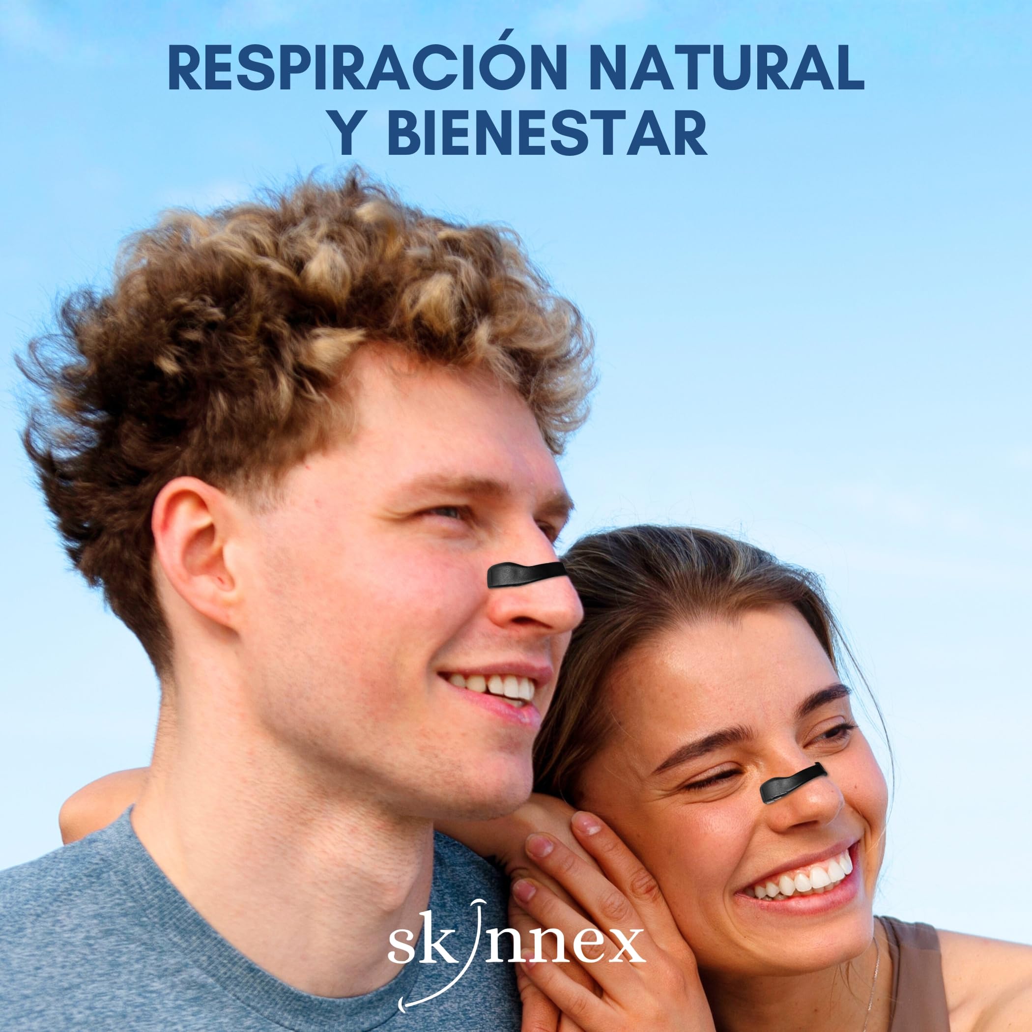 Tiras nasales magnéticas dormir - SKINNEX - respirador nasal magnético reutilizable con bandas magnéticas respiratorias para deporte running descanso flujo aire - 4 bandas + 70 parches + Aplicador