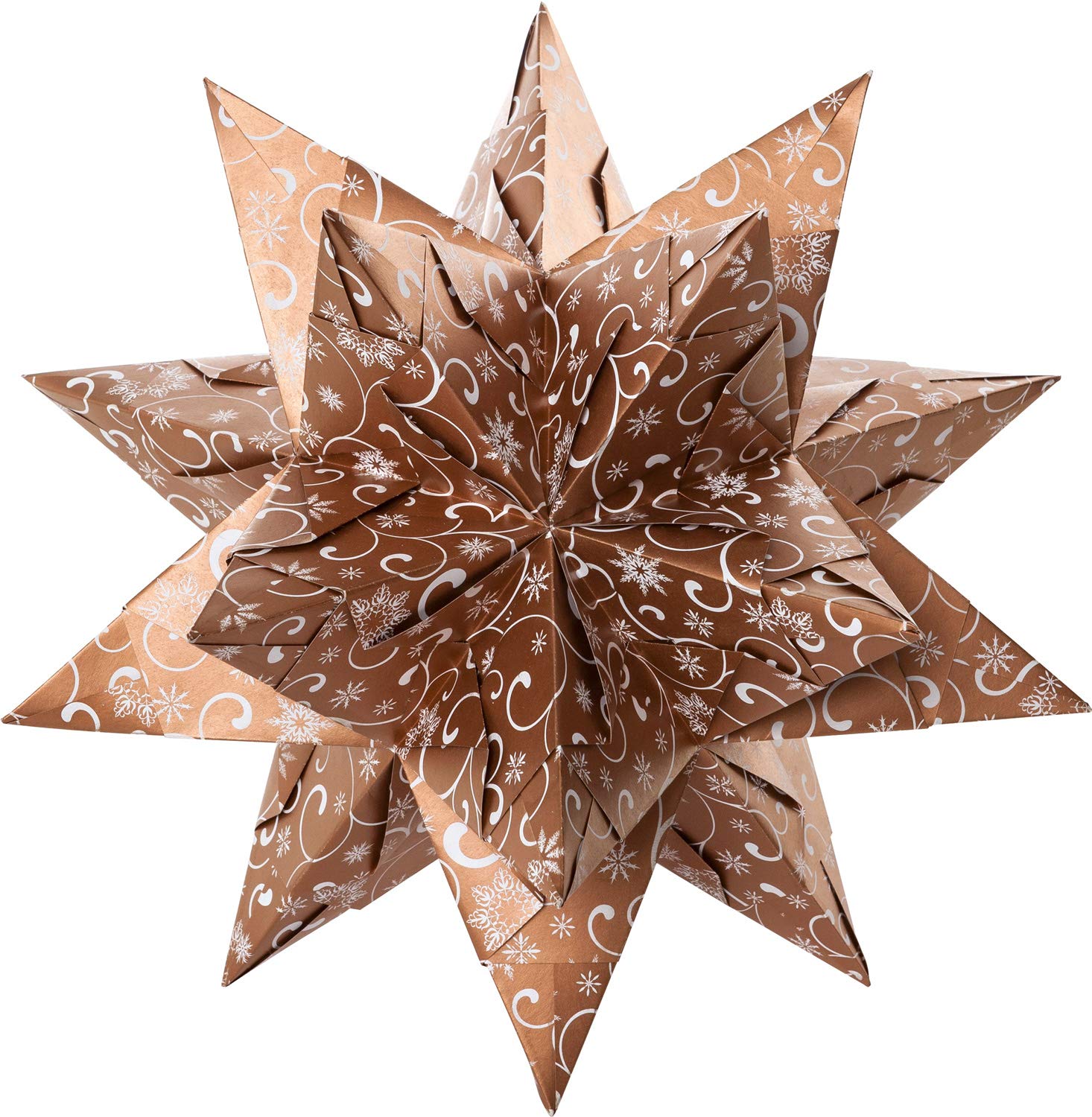 Folia 411/2020 Bascetta Star Christmas Ornament, Copper/White, 32 Sheets, 20 x 20 cm - Image 2
