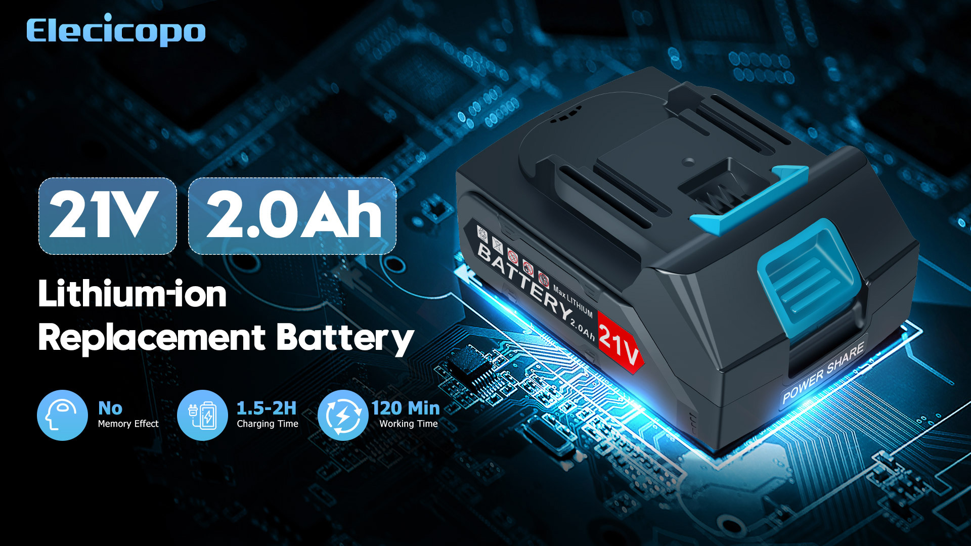 Watch 21V Lithium Ion Battery 2.0Ah Replacement Battery on Amazon Live