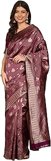 Banarasi Silk Saree for Women –Rich Gold Zari Border & Brocade Blouse, P...