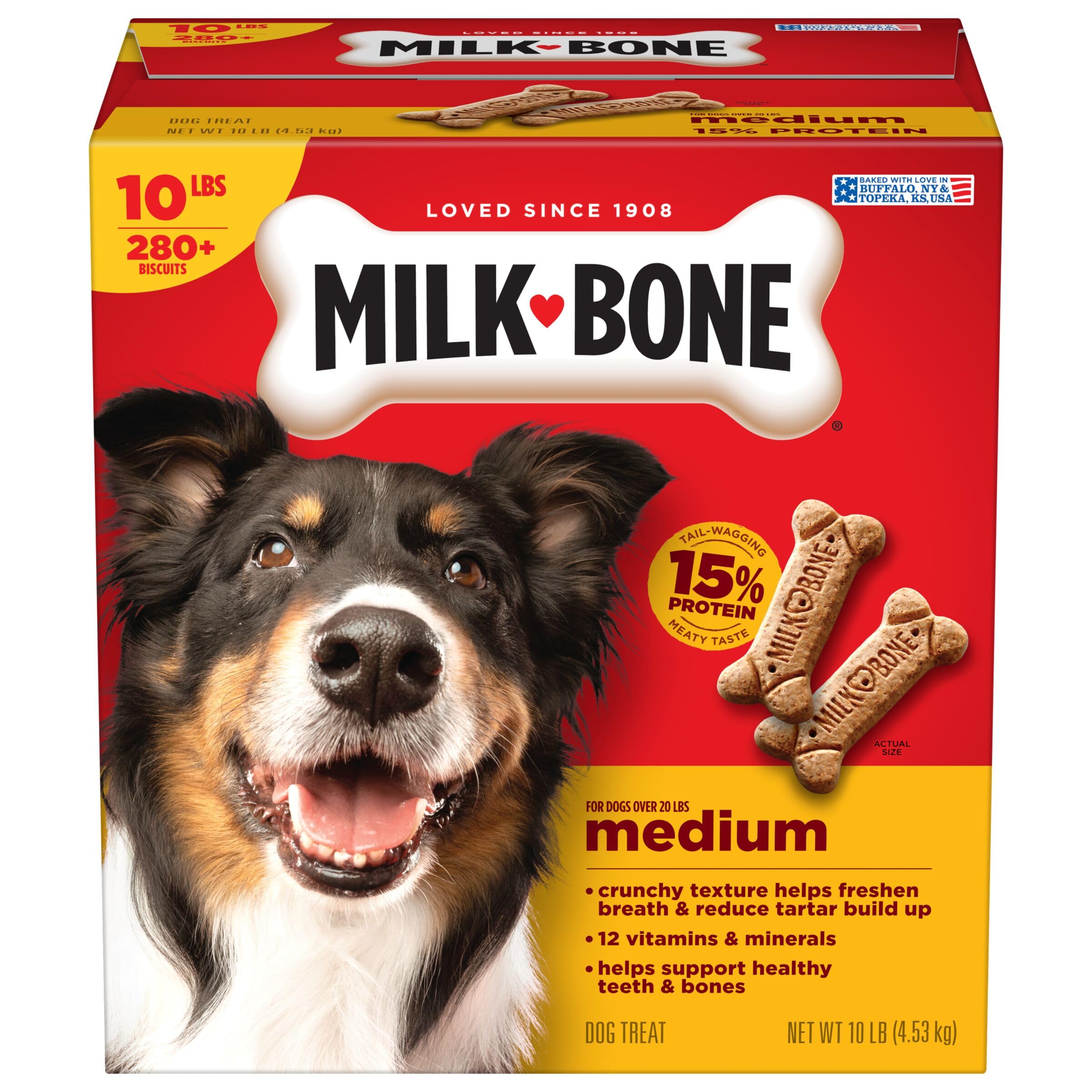 Milk-Bone Original Dog Treats Biscuits for Medium Dogs, 10 Pound