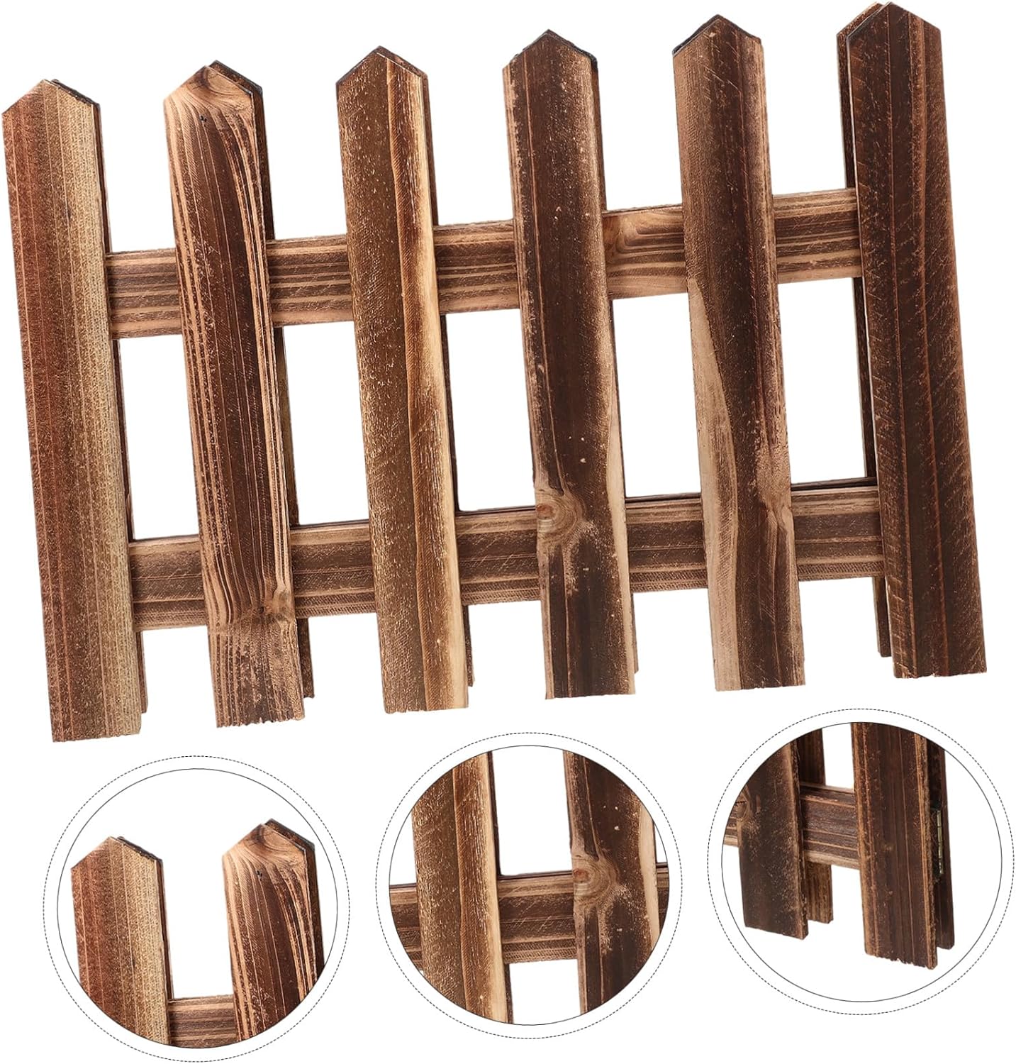 Carbonized Wooden Garden Fence Edging High Long Flexible Landscape Border for Flower Beds Outdoor Lawn Decorative Barrier