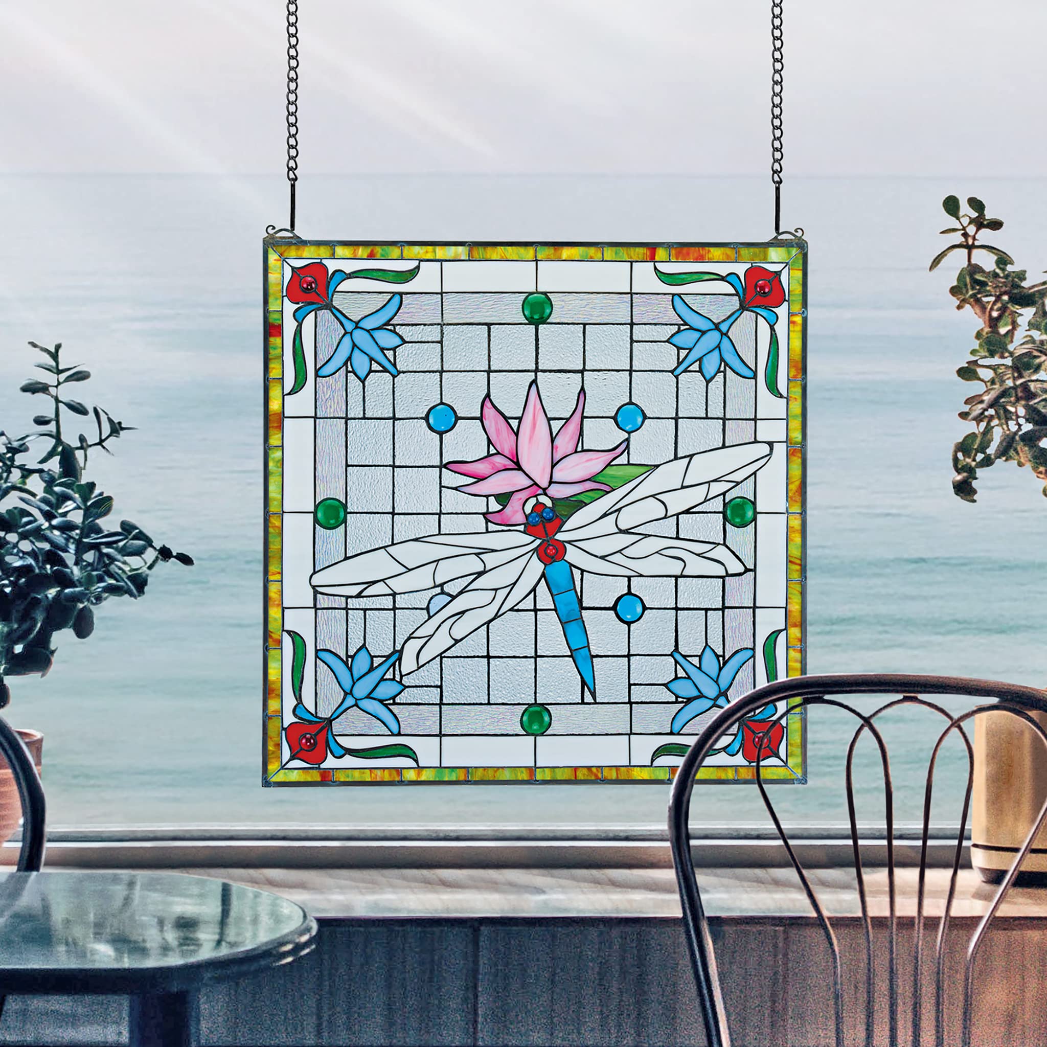 Amazon.co.jp: (Pond) - Design Toscano Dragonfly Pond Stained Glass