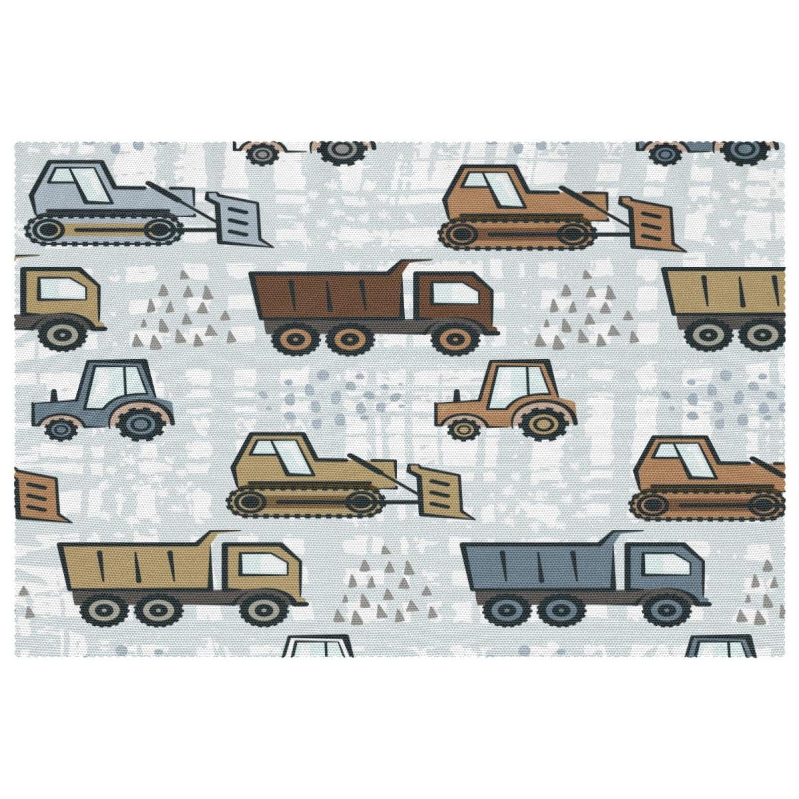 Sets de table Cartoon Dozer en tissu Oxford pour éviter les taches