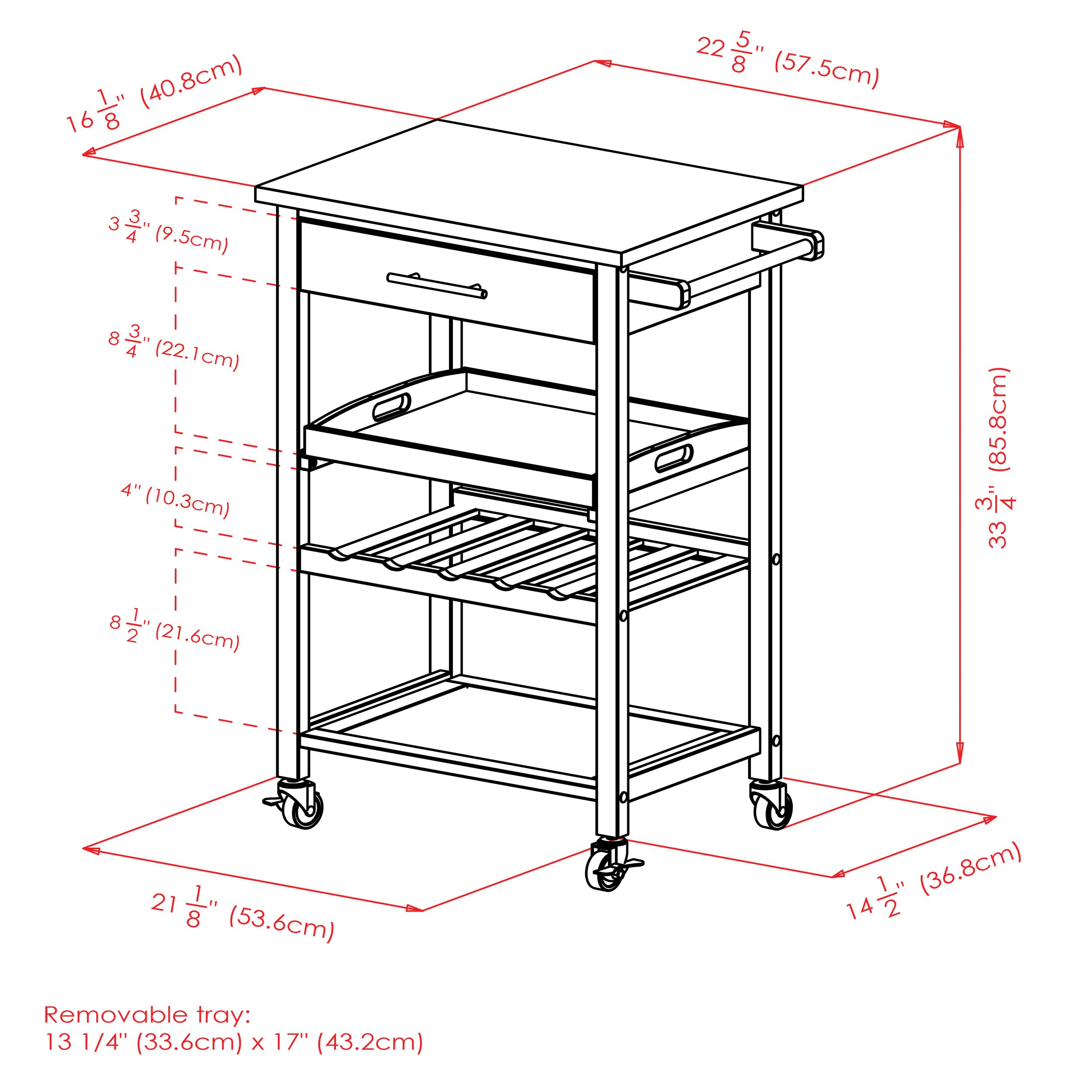 Winsome Wood Stainless Steel Anthony Carrello da Cucina