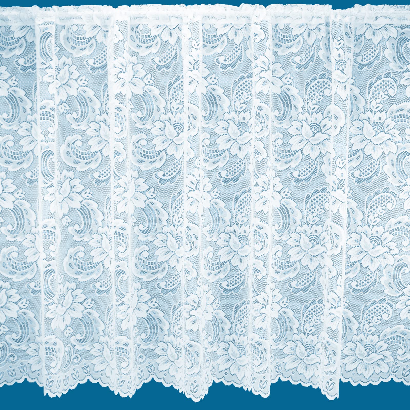 Netcurtainsuk Unisex White Chichester All Over Cotton Style Pattern Net Curtains In - Sold By The Metre (Drop: 91Cm (36'')), (Chichesternet01)