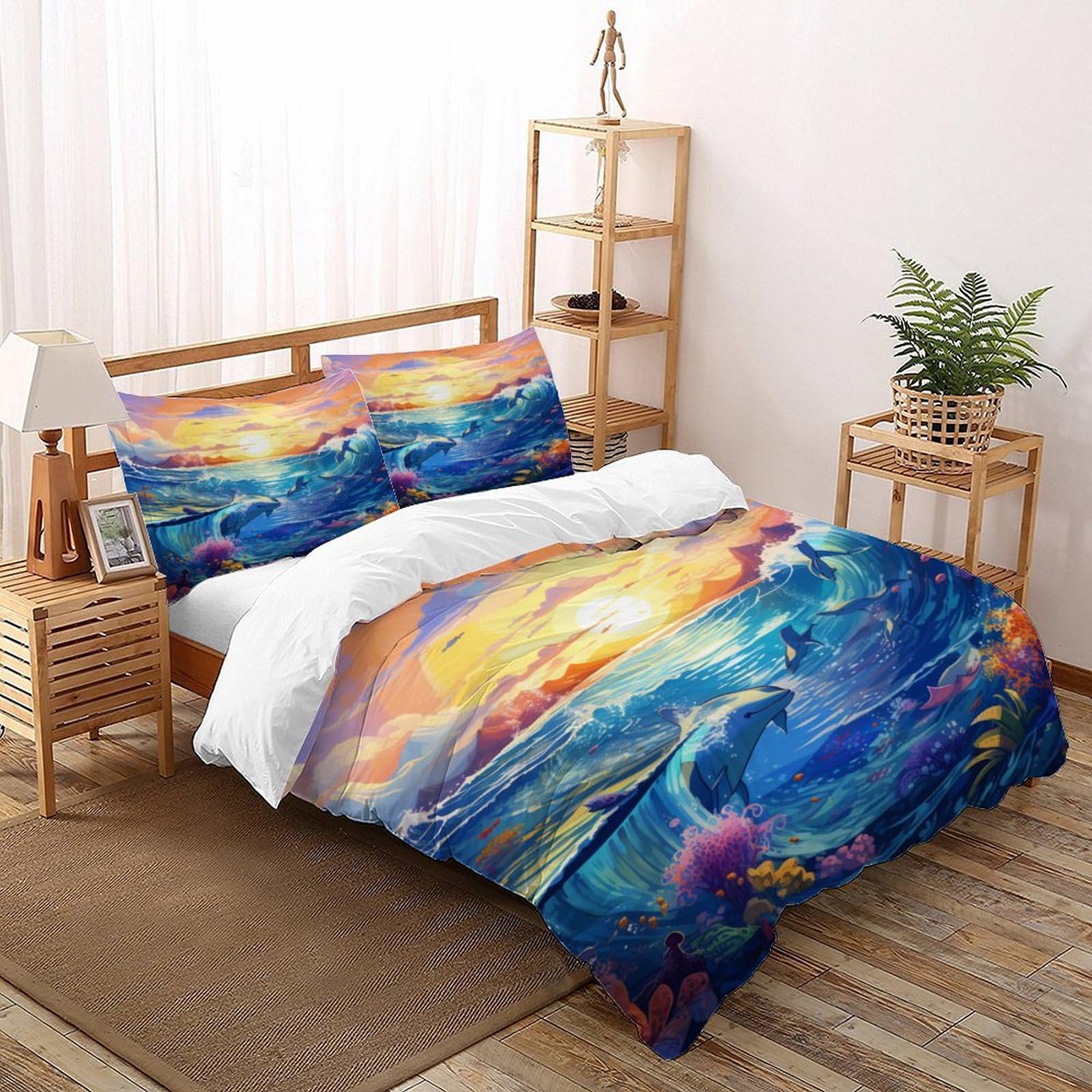 Parure de couette 260x220cm microfibre respirante motif ciel étoilé 3D
