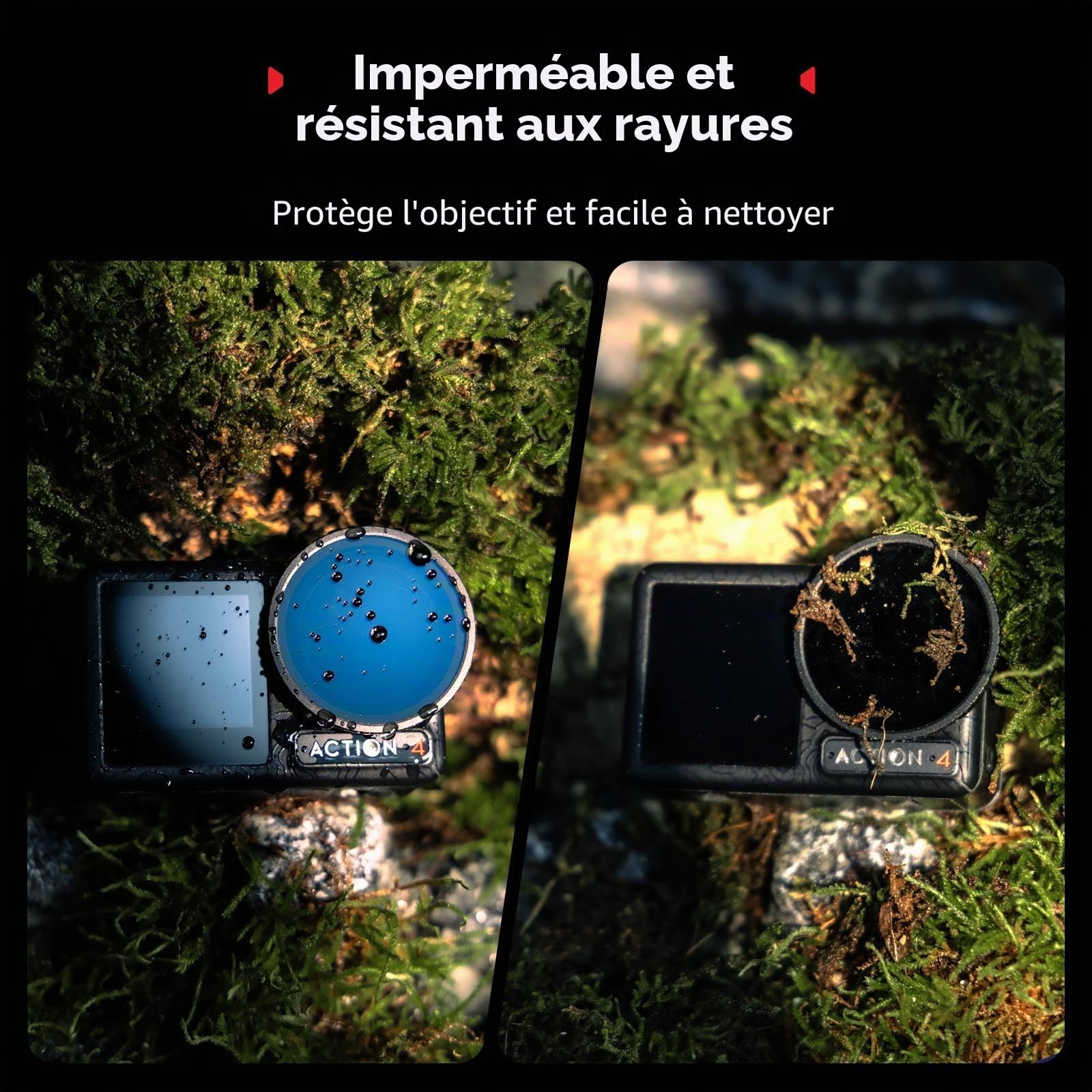 SMALLRIG Kit de Filtres ND pour DJI Osmo Action 5 Pro/Action 4, Lot de 5 Filtres Polarisants à Densité Neutre CPL FS ND8 ND16 ND32 à Clipser et Protection d'Objectif en Silicone - 5411