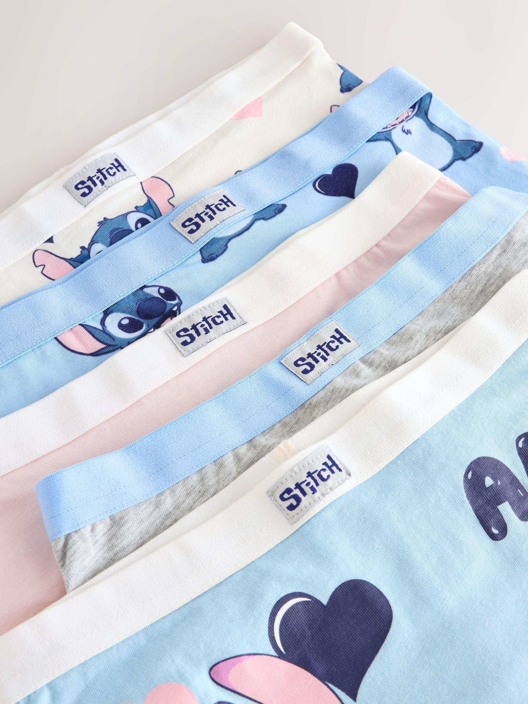 NEXT Ragazza Confezione da 5 Shorts Disney Stitch e Angel