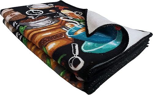 Miniatura 3 de UpNUpCo Barista Coffee House - Juego de toallas de mano de microfibra, 24 x 16 pulgadas, 2 piezas