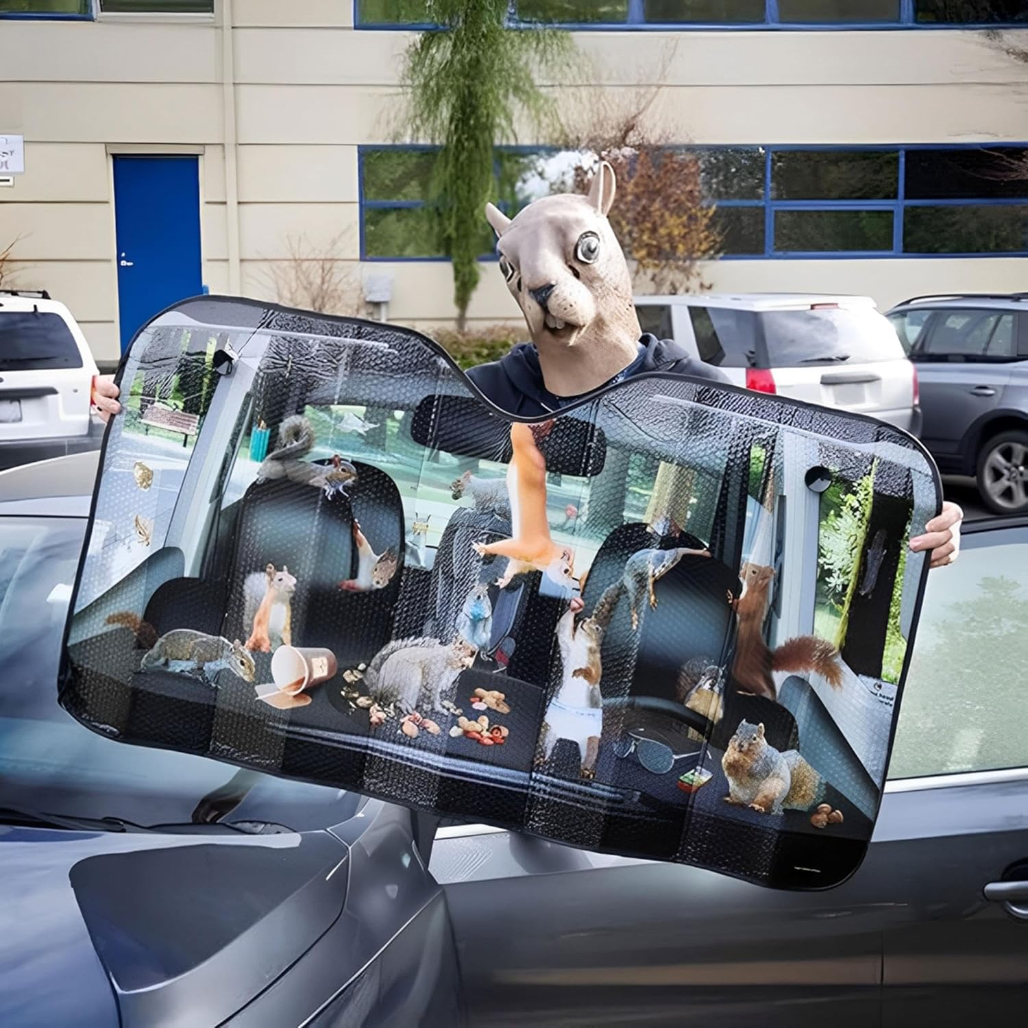 Archie McPhee - Accoutrements Auto Sunshade, Car Full of Squirrels,One Size