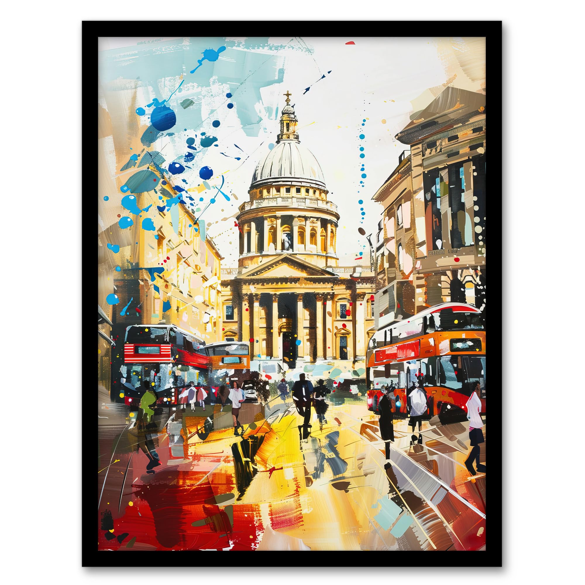 Artery8 St Pauls Cathedral London England Abstract Fun Living Room Artwork Framed Wall Art Print A4