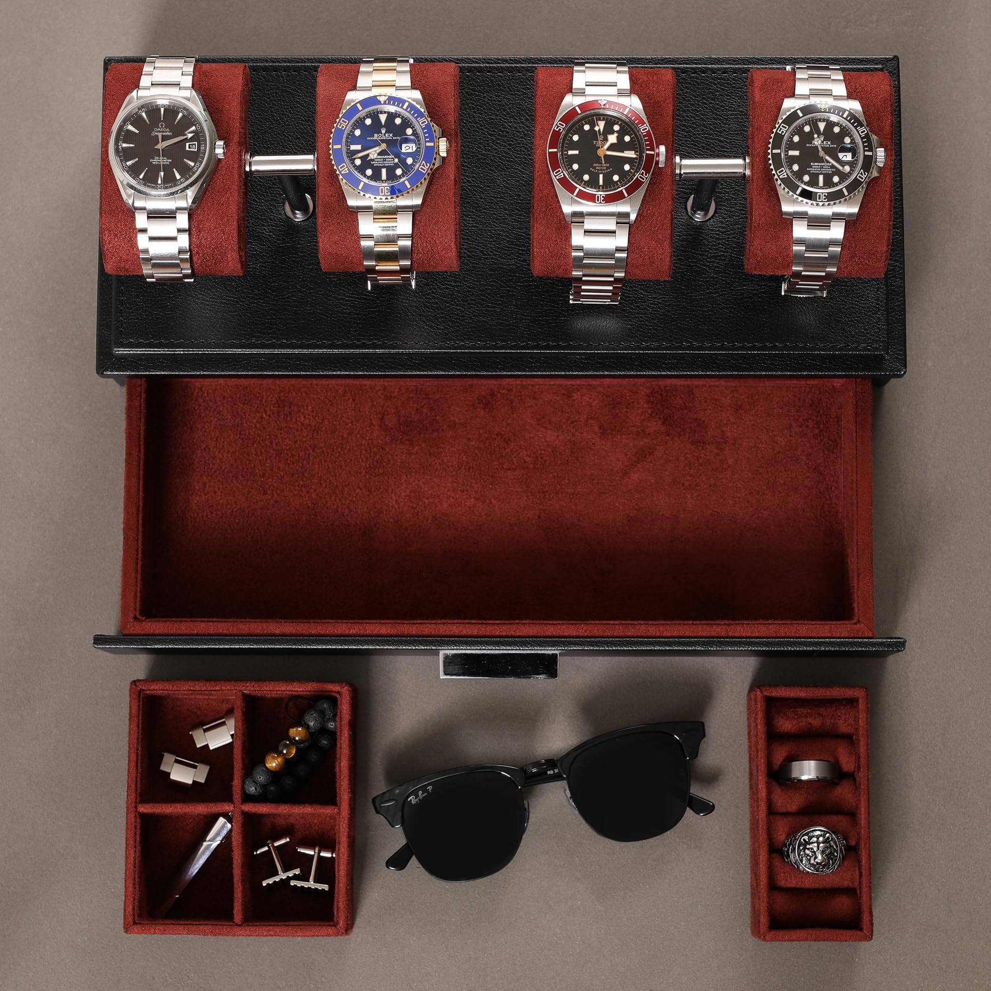 Amazon.com: ROTHWELL Luxury Watch Display Case for 4 Watches