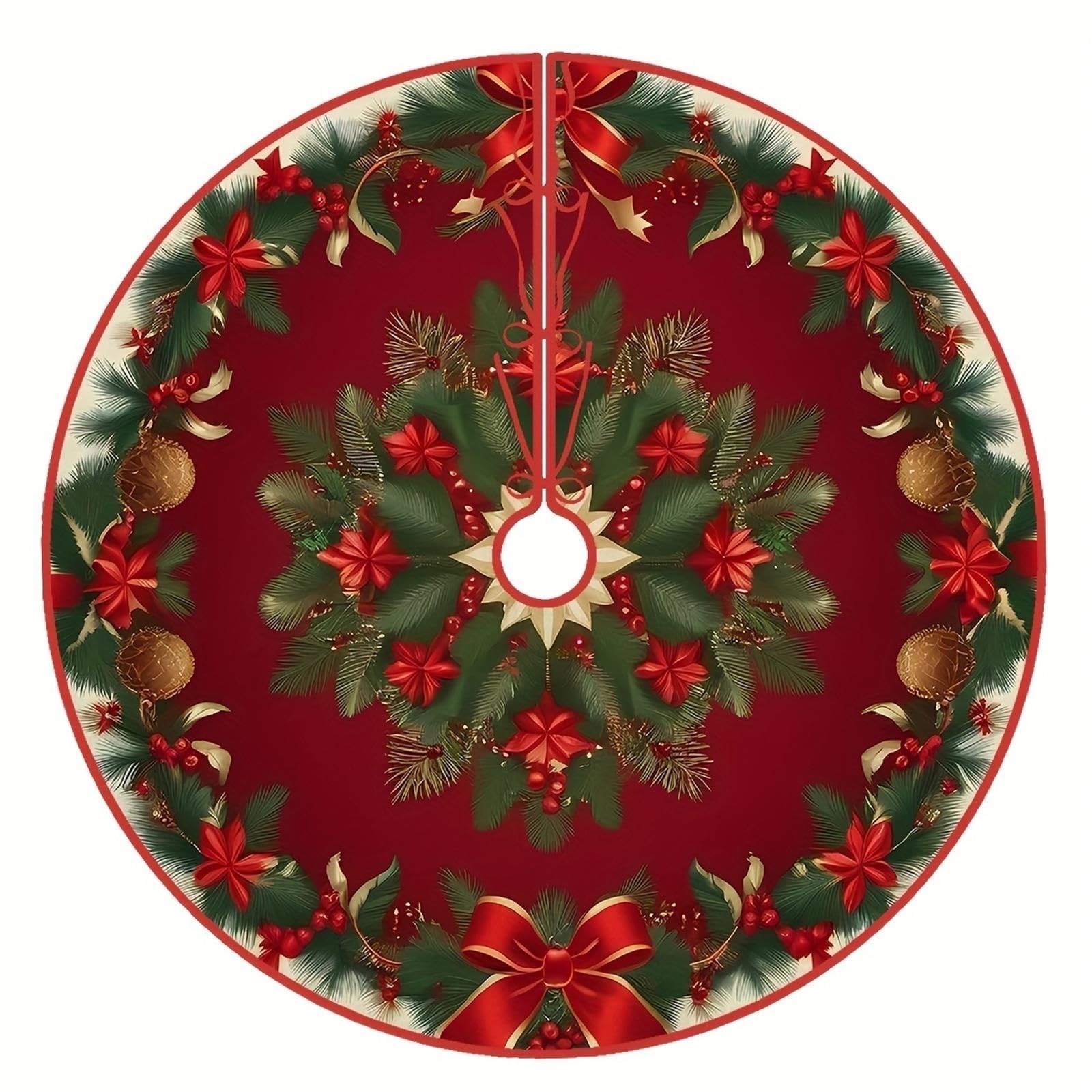 Copri Albero Gonna for albero di Natale in rosso e oro