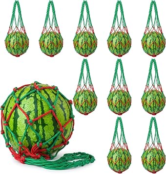 Pack 10 Melon Hammock Watermelon Nets,Melon Hammock for Trellis Heavy Duty Watermelon Nets,Perfect for Growing Cantaloupe Green&red