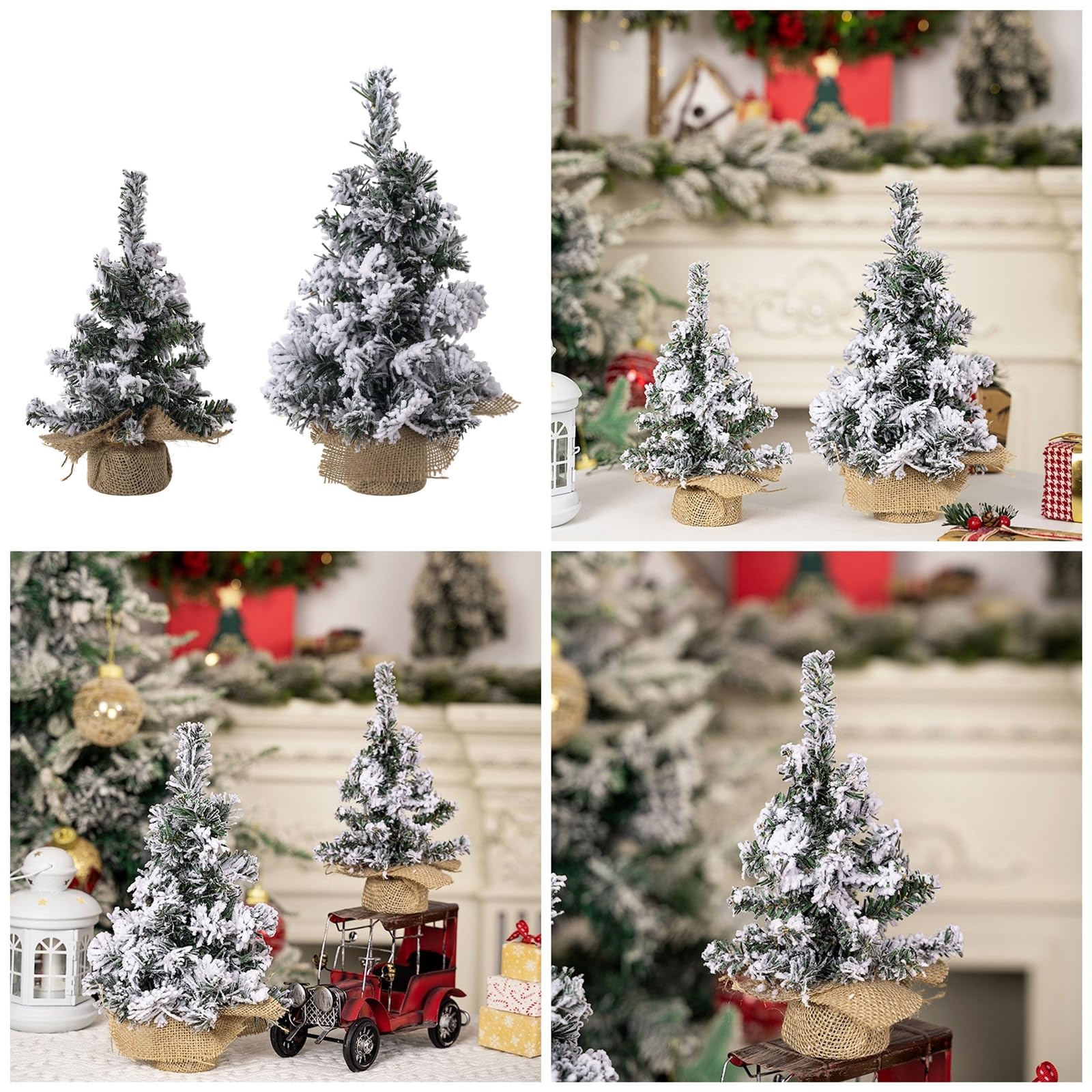 Realistic Snow Christmas Tree Ornament Plush Snow Christmas Tree Desktop Decoration For Gifting And Festival Setting