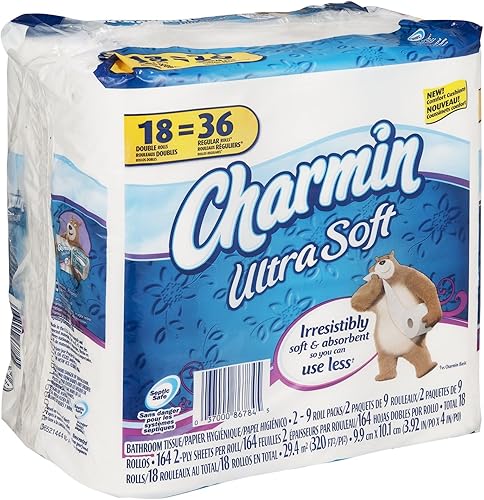 Charmin - Rollos dobles de papel higiénico ultra suave, 18 rollos (paquete de 2) disponible en Yaxa Venezuela